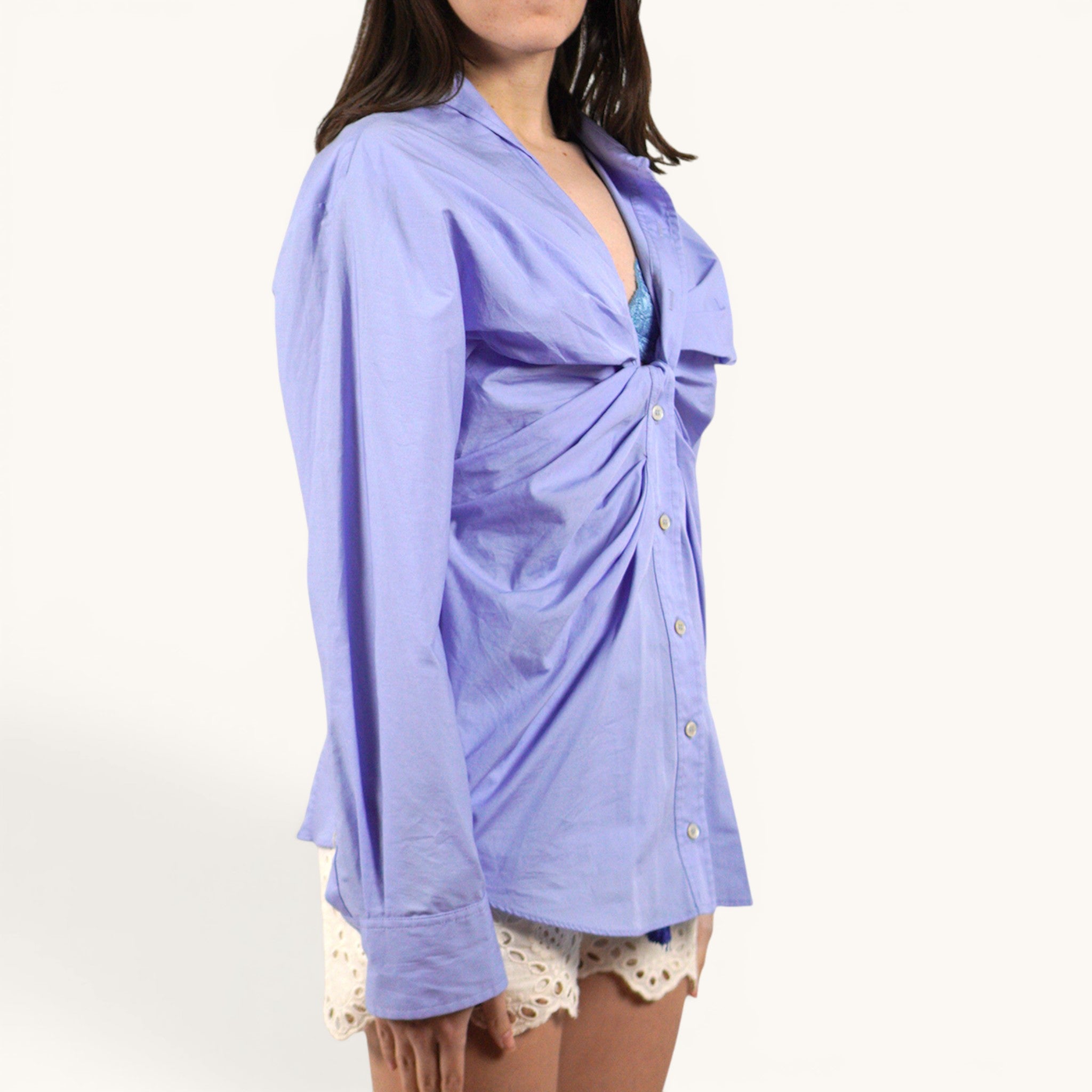 Camicia celeste Erika Cavallini P3WJ02/L26-0