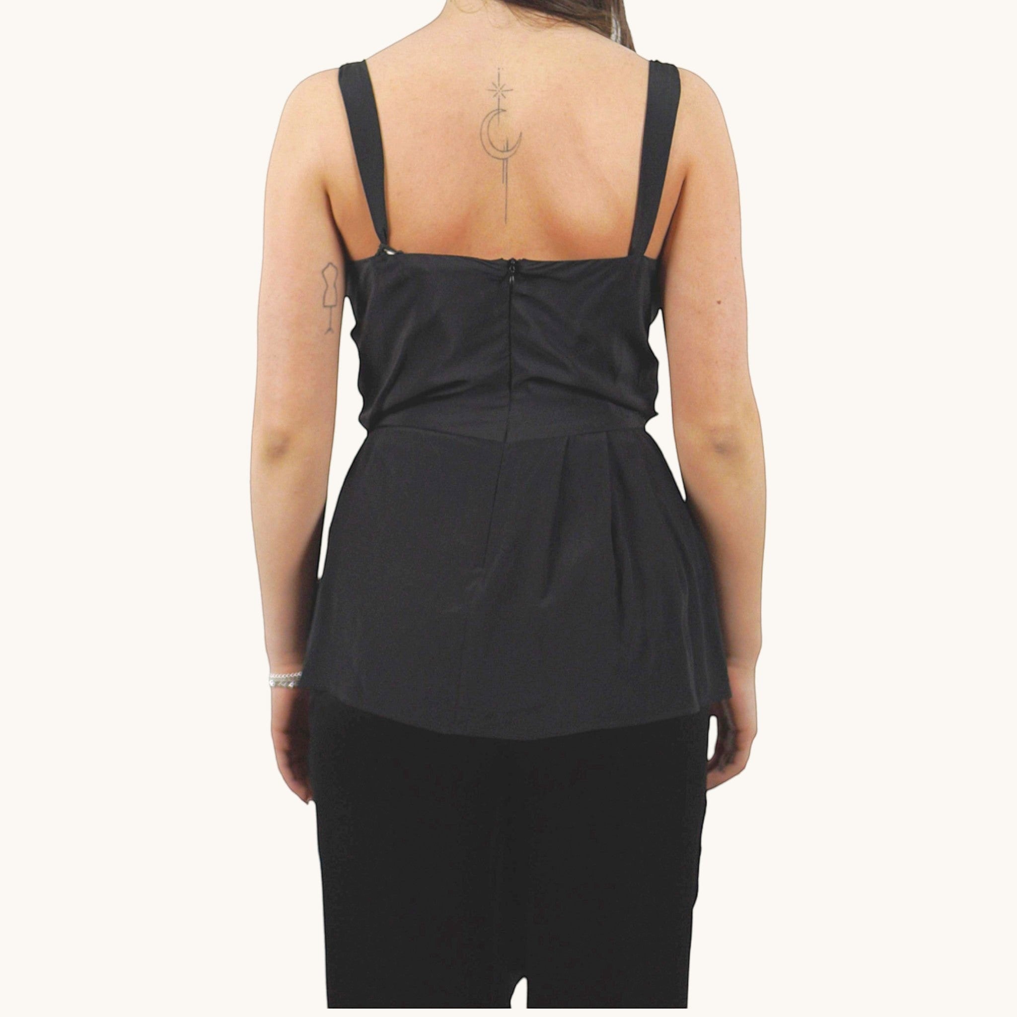 Top drappeggiato nero Erika Cavallini E9PT06/