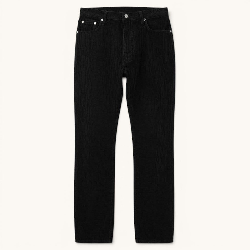 Numero 5 men's black 100% cotton regular fit jeans with a durable design.