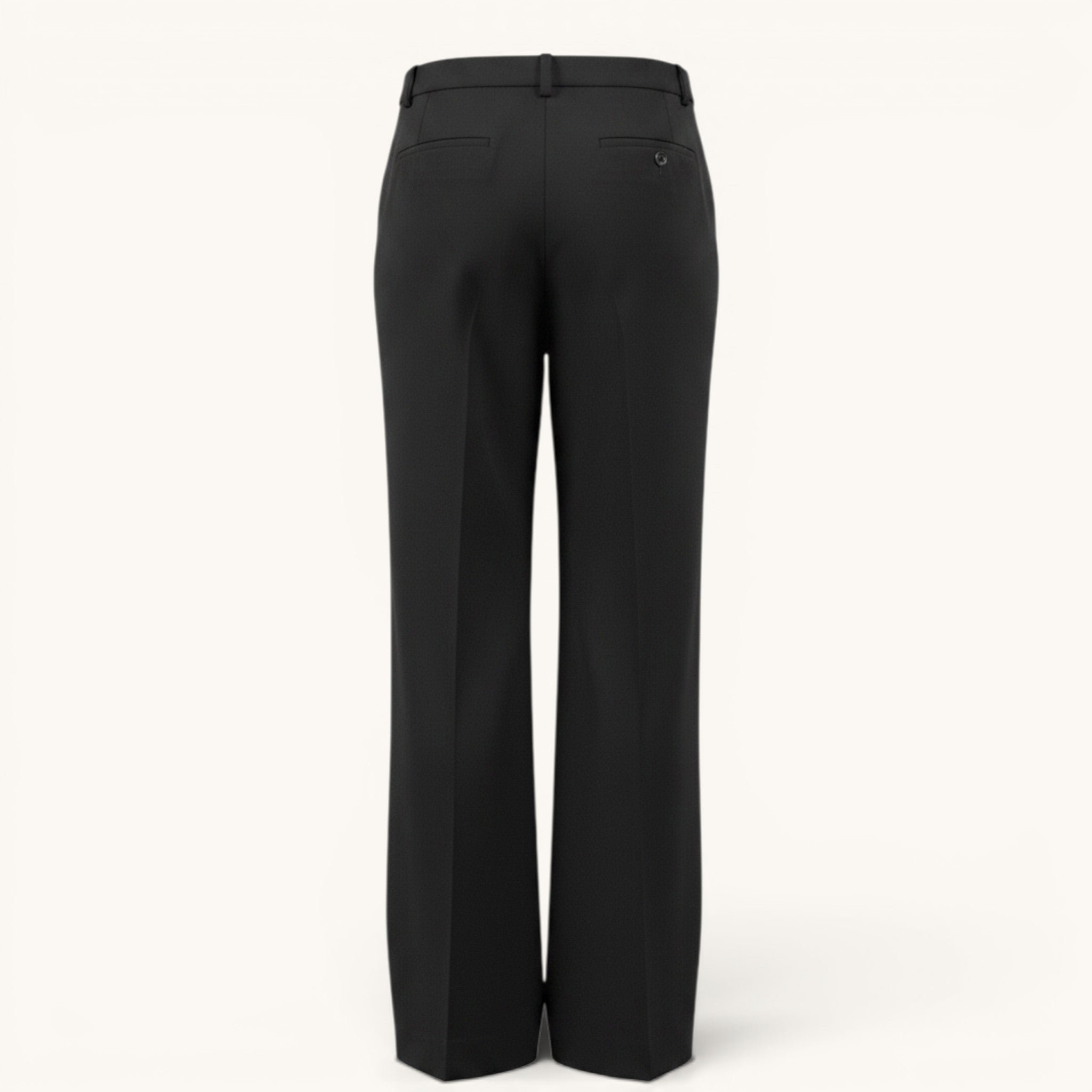 Numero 5 black acetate-viscose blend wide-leg trousers with straight leg and pleats. Women's winter trousers.