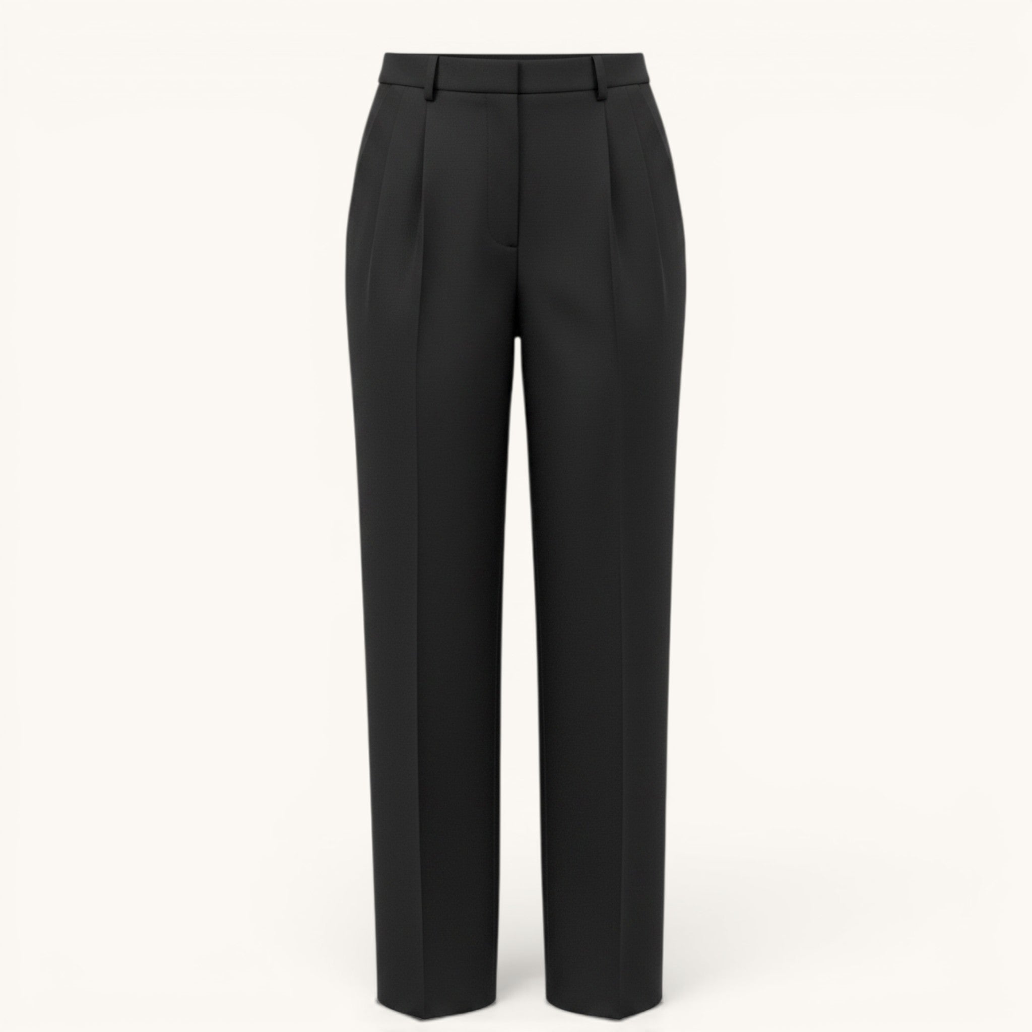 Numero 5 black acetate-viscose blend trousers with straight leg and pleats, regular fit for women.