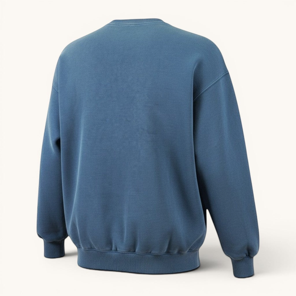 Numero 5 men's blue 100% cotton crewneck sweatshirt with regular fit and soft structure.