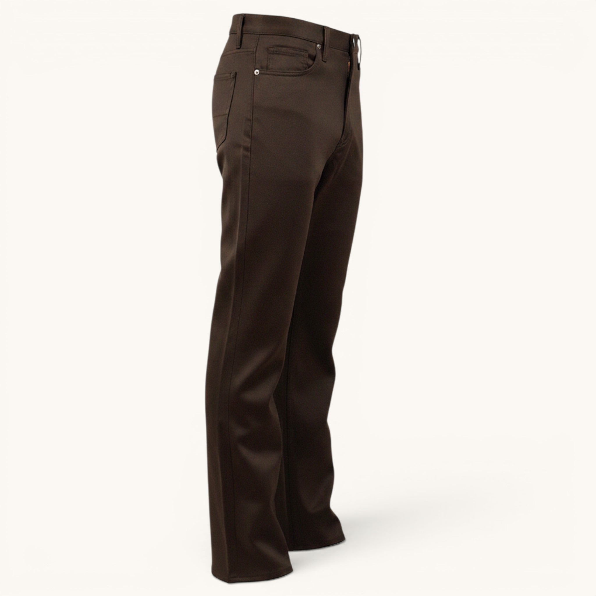 Numero 5 men's brown wool trousers with a regular fit and contemporary cut.