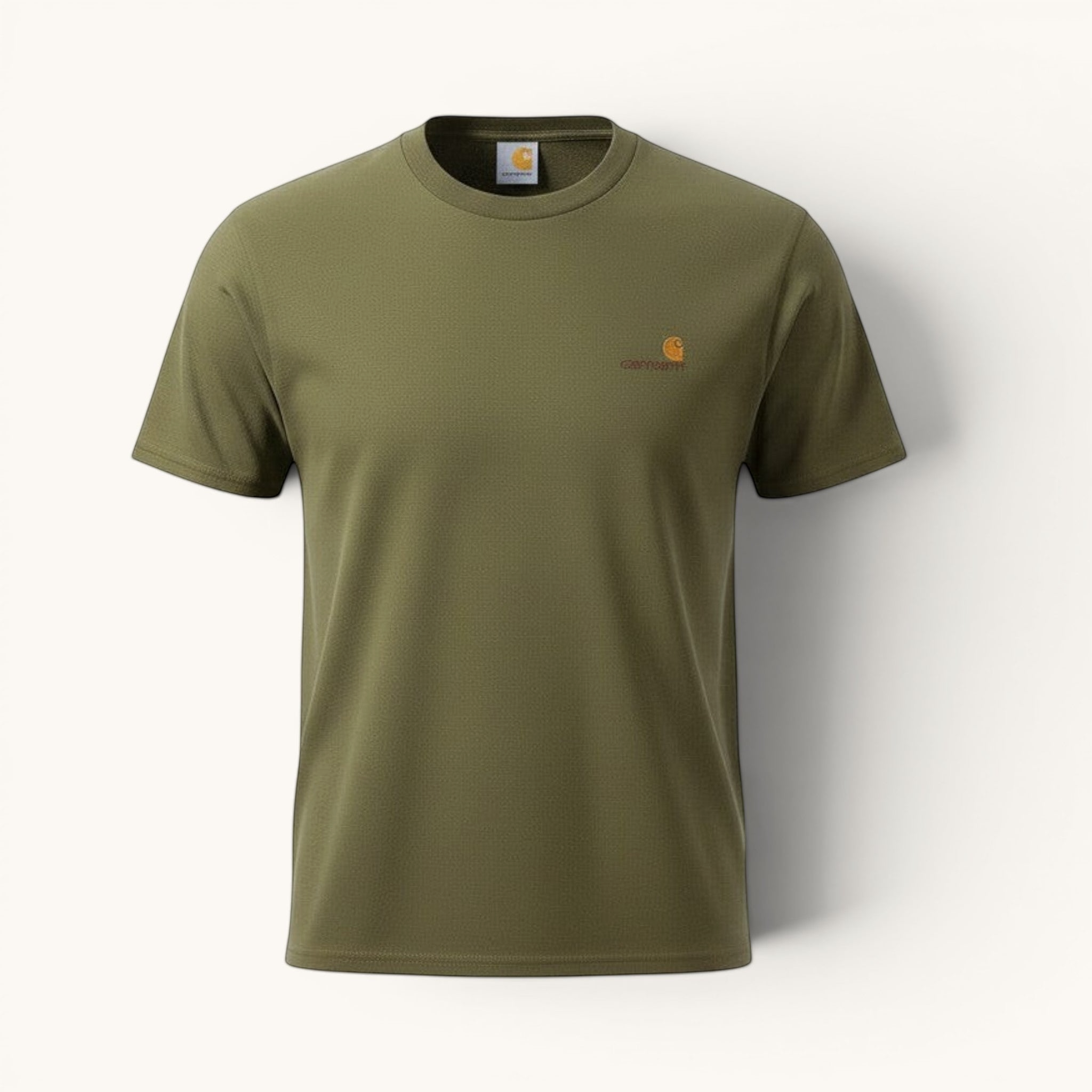 Numero 5: Men's green Carhartt WIP 100% cotton t-shirt with embroidered logo on chest. Regular fit, ideal for summer.