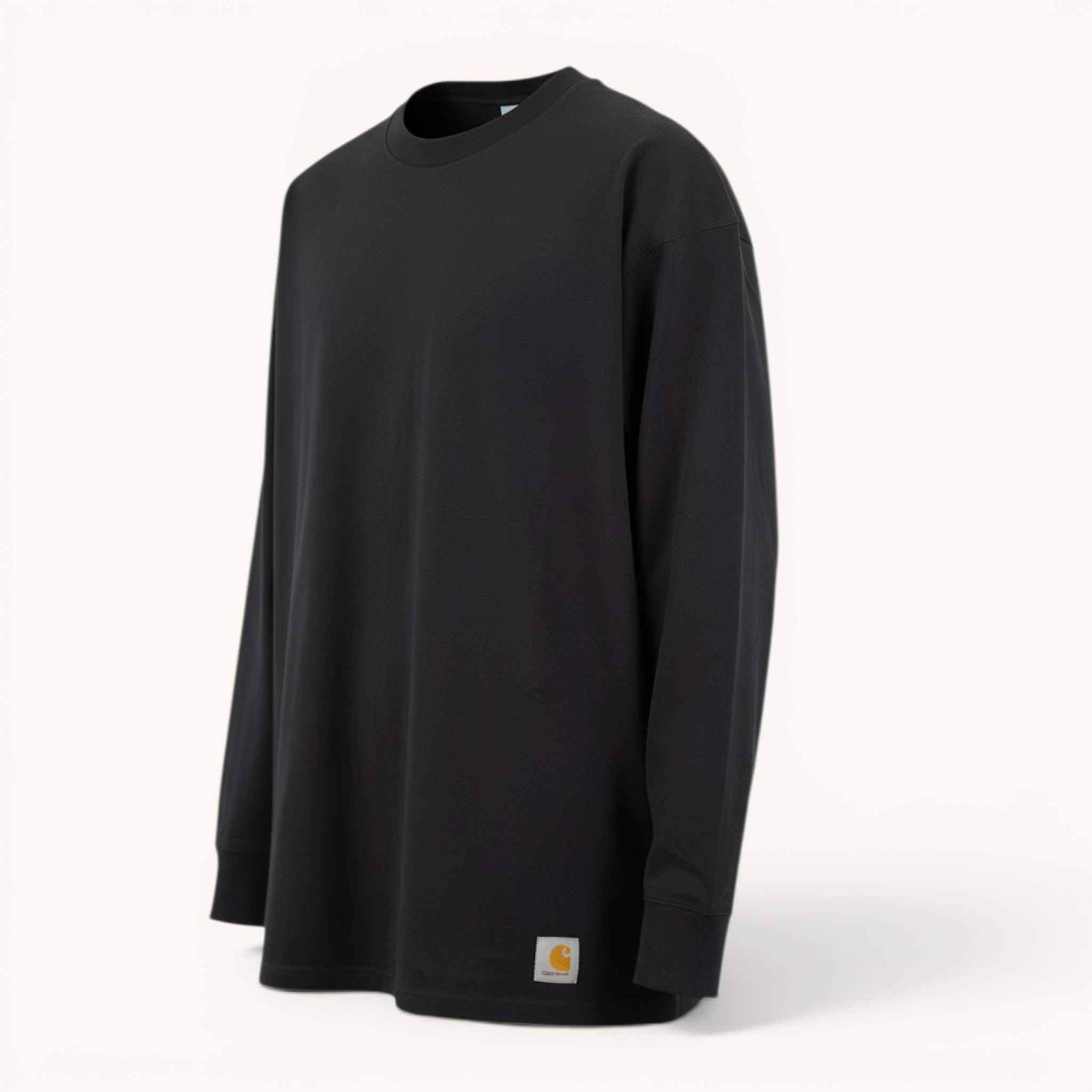 Numero 5 Maglia nera Carhartt WIP a manica lunga in cotone 100% per uomo, vestibilità regolare, ideale per l'uso quotidiano.