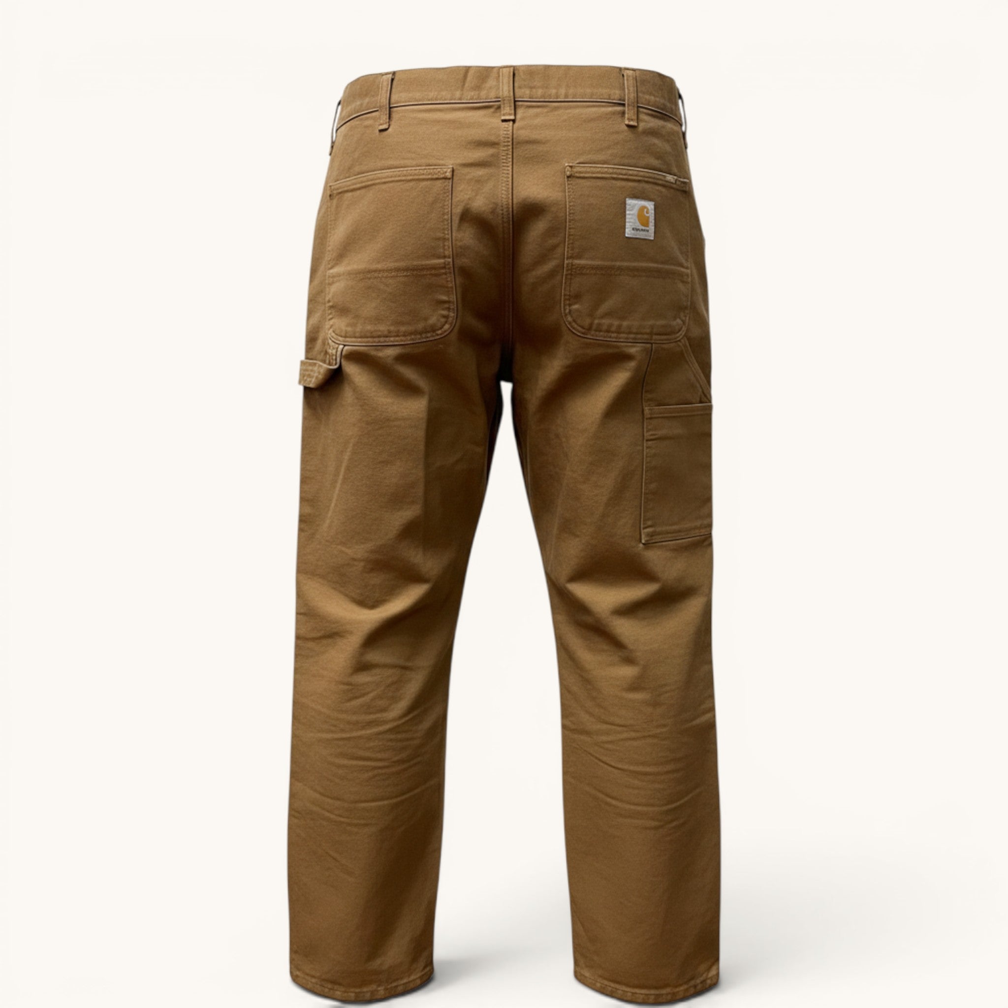 Numero 5 Pantaloni da uomo Carhartt WIP marroni in cotone, vestibilità regular, design workwear con tasche funzionali.