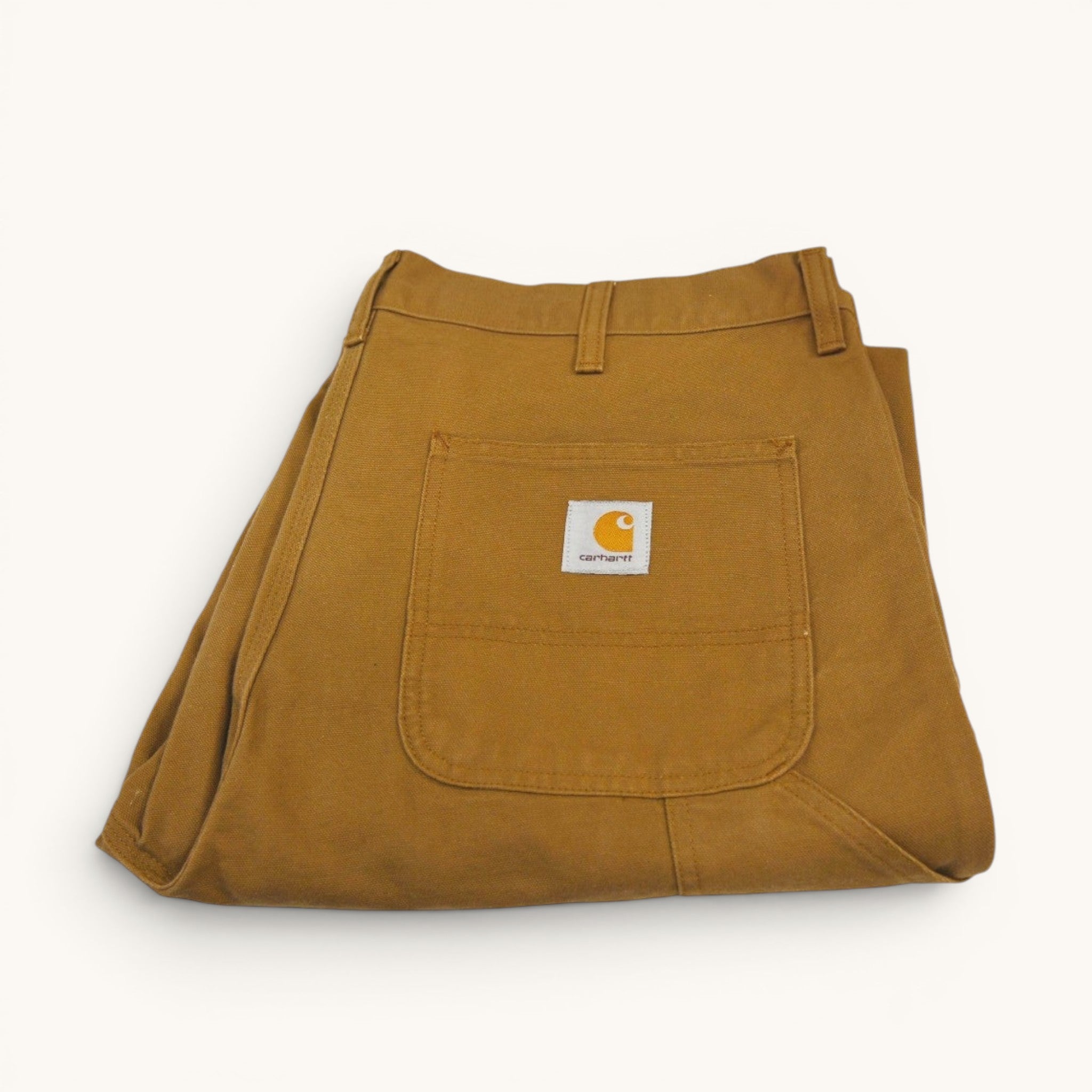 Numero 5 Pantaloni da uomo Carhartt WIP marroni in cotone, vestibilità regular, design workwear con tasche funzionali.