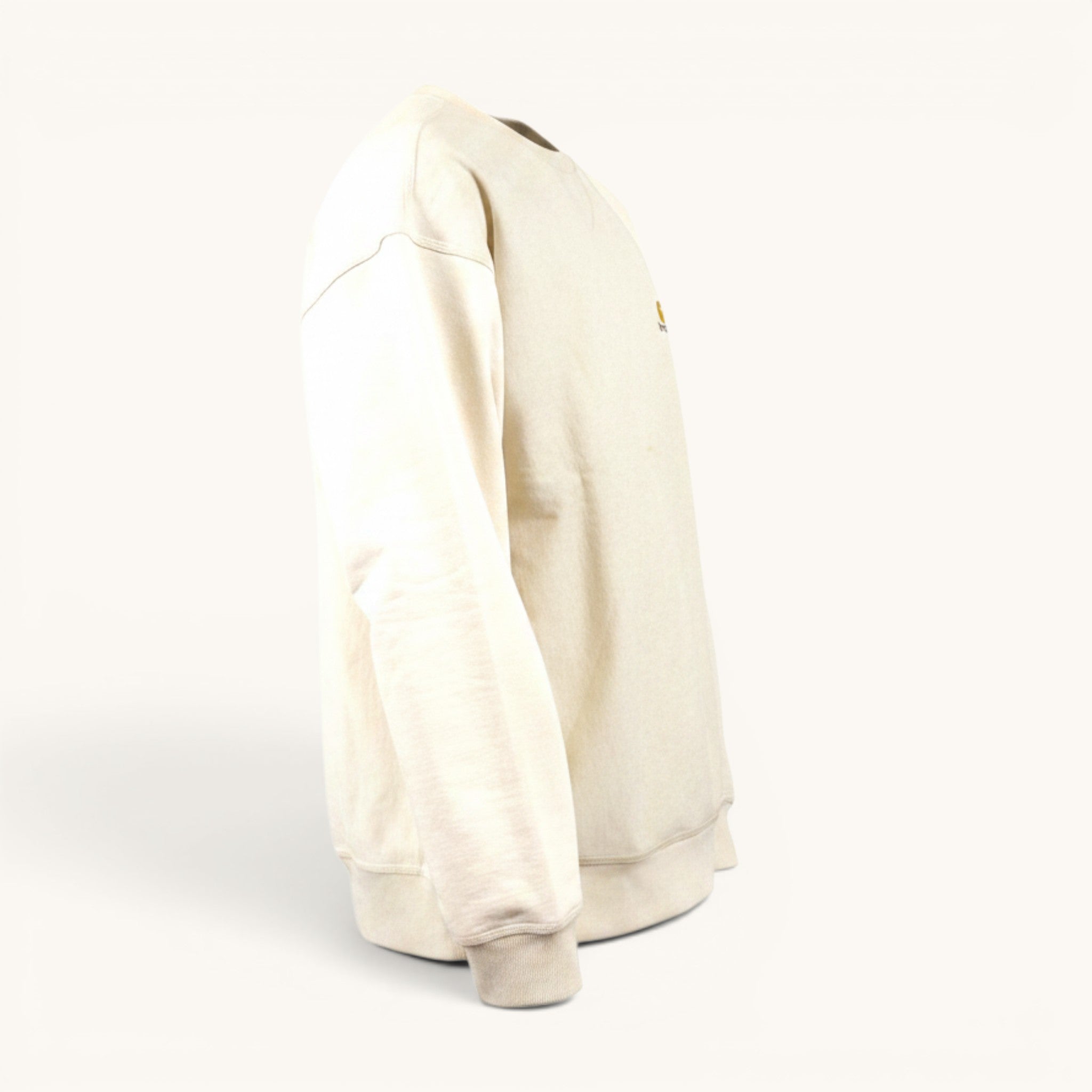 Numero 5 Felpa girocollo uomo Carhartt WIP bianca in cotone e poliestere, vestibilità regolare, dettagli minimali.