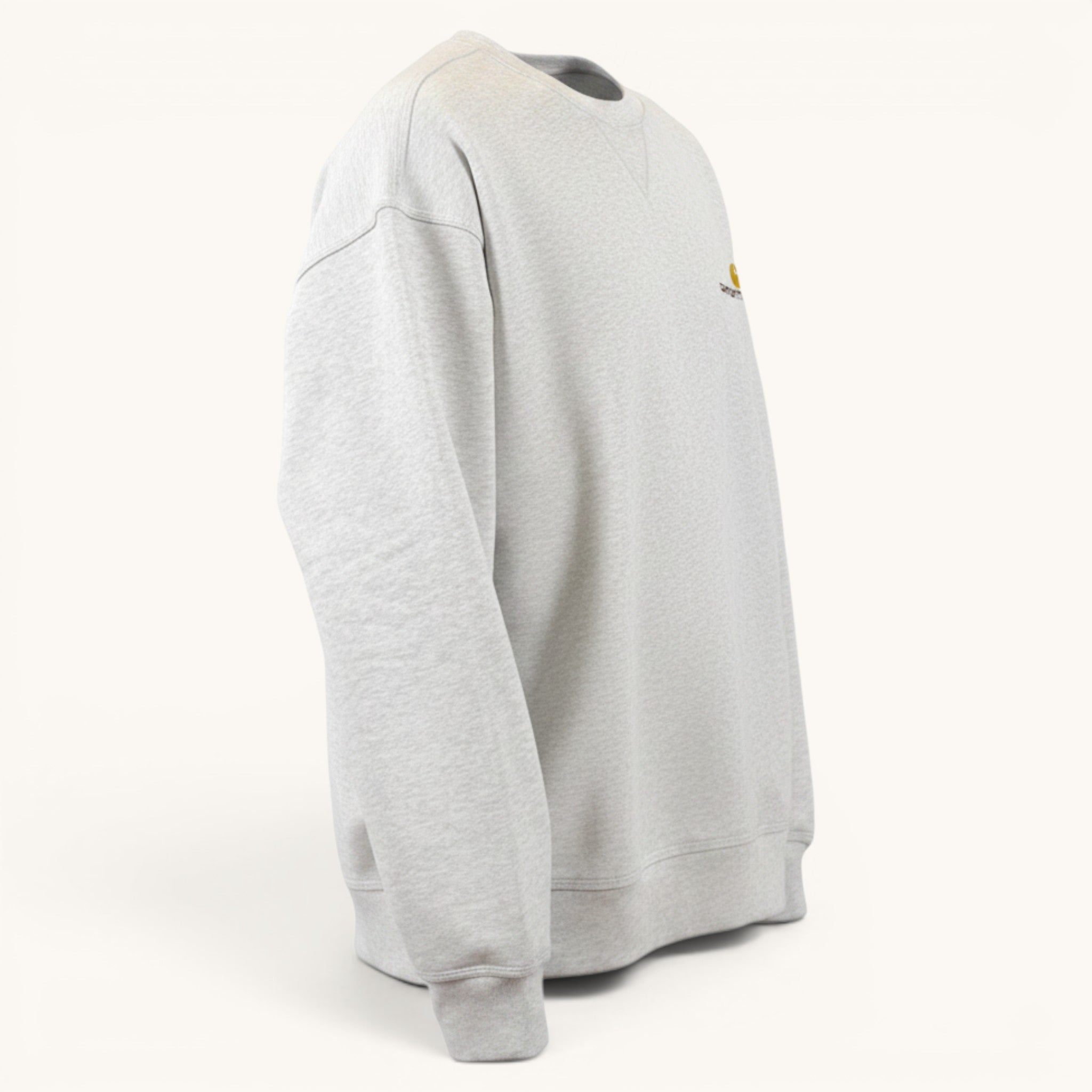 Numero 5 Felpa girocollo grigio chiaro da uomo in misto cotone e poliestere con logo ricamato.