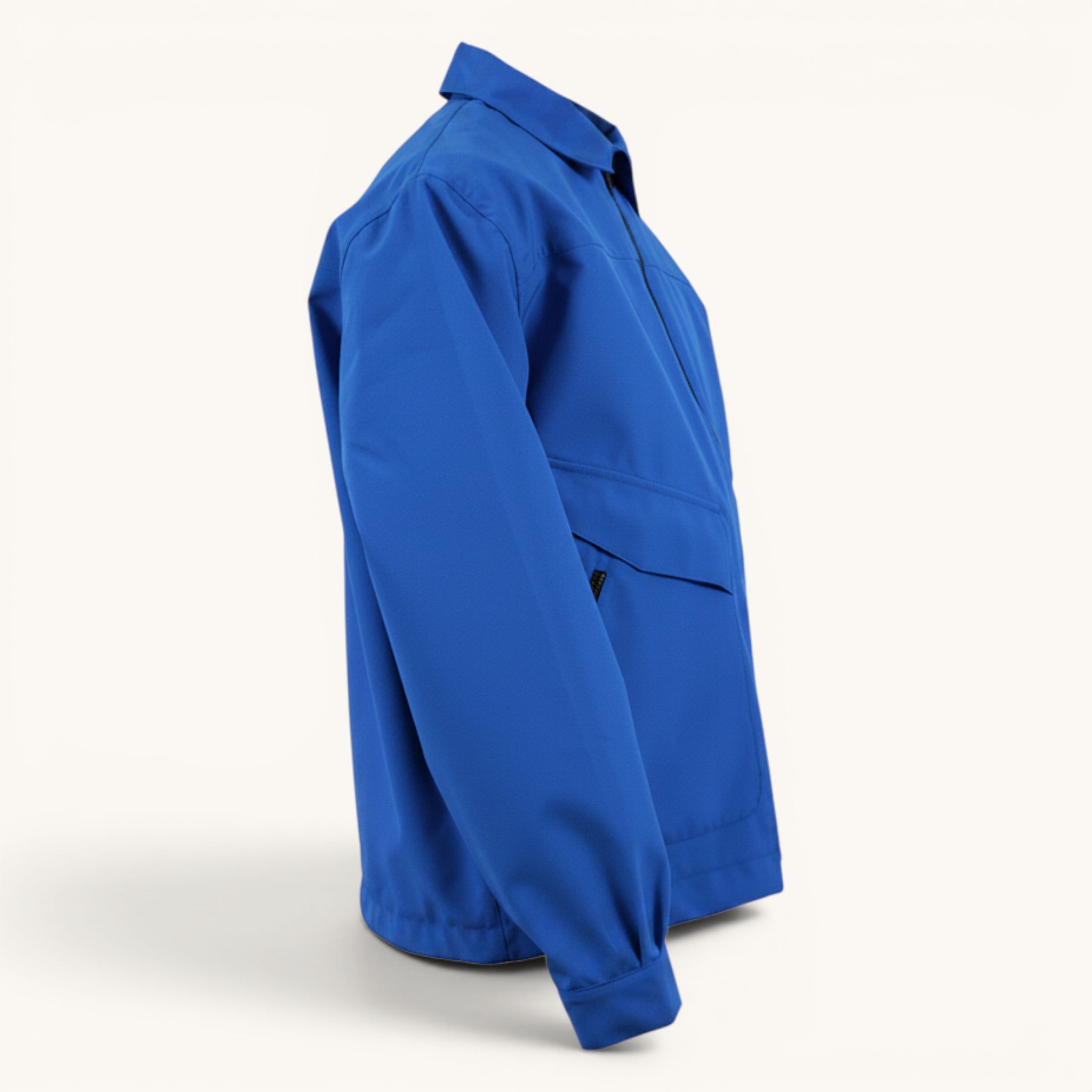 Numero 5 men's electric blue polyester bomber jacket with zip closure and elastic cuffs, regular fit.
