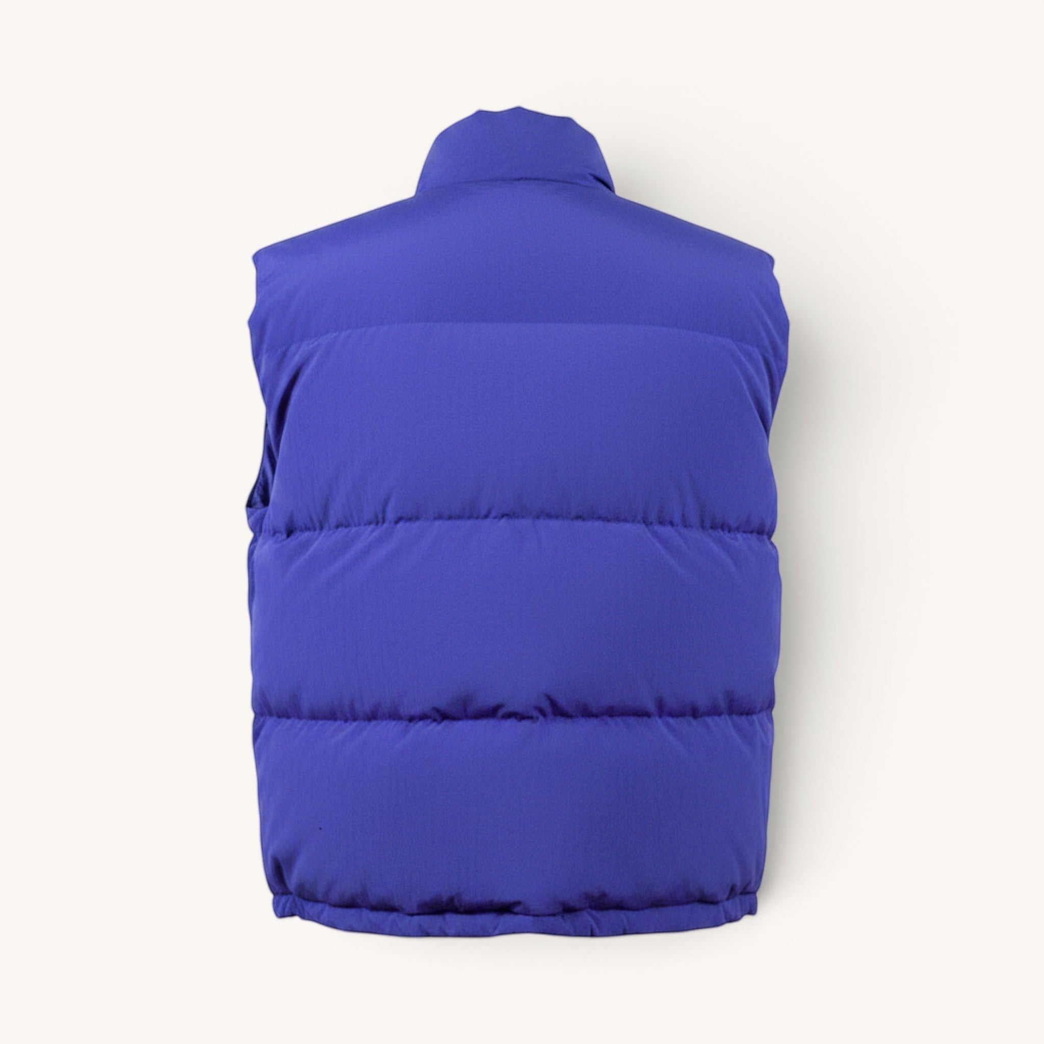 Numero 5 Gilet blu in nylon trapuntato da uomo, vestibilità regolare, perfetto per la mezza stagione.