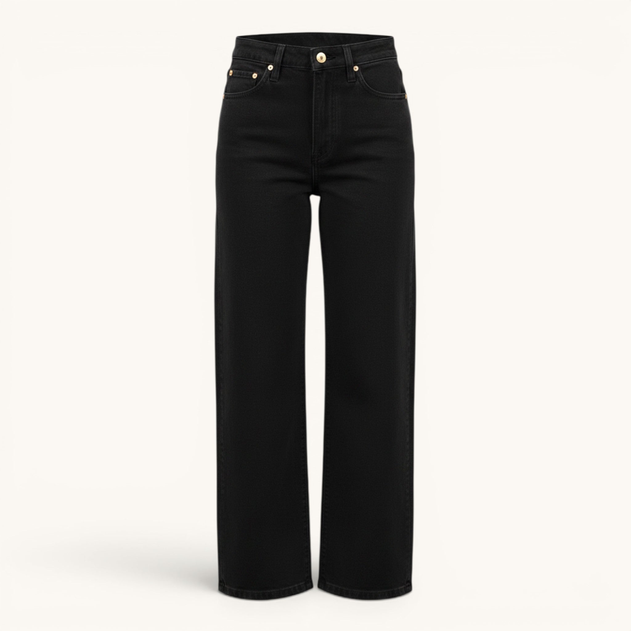 Numero 5 Donna jeans neri Levis 113940 in cotone, vestibilità regular, gamba ampia.