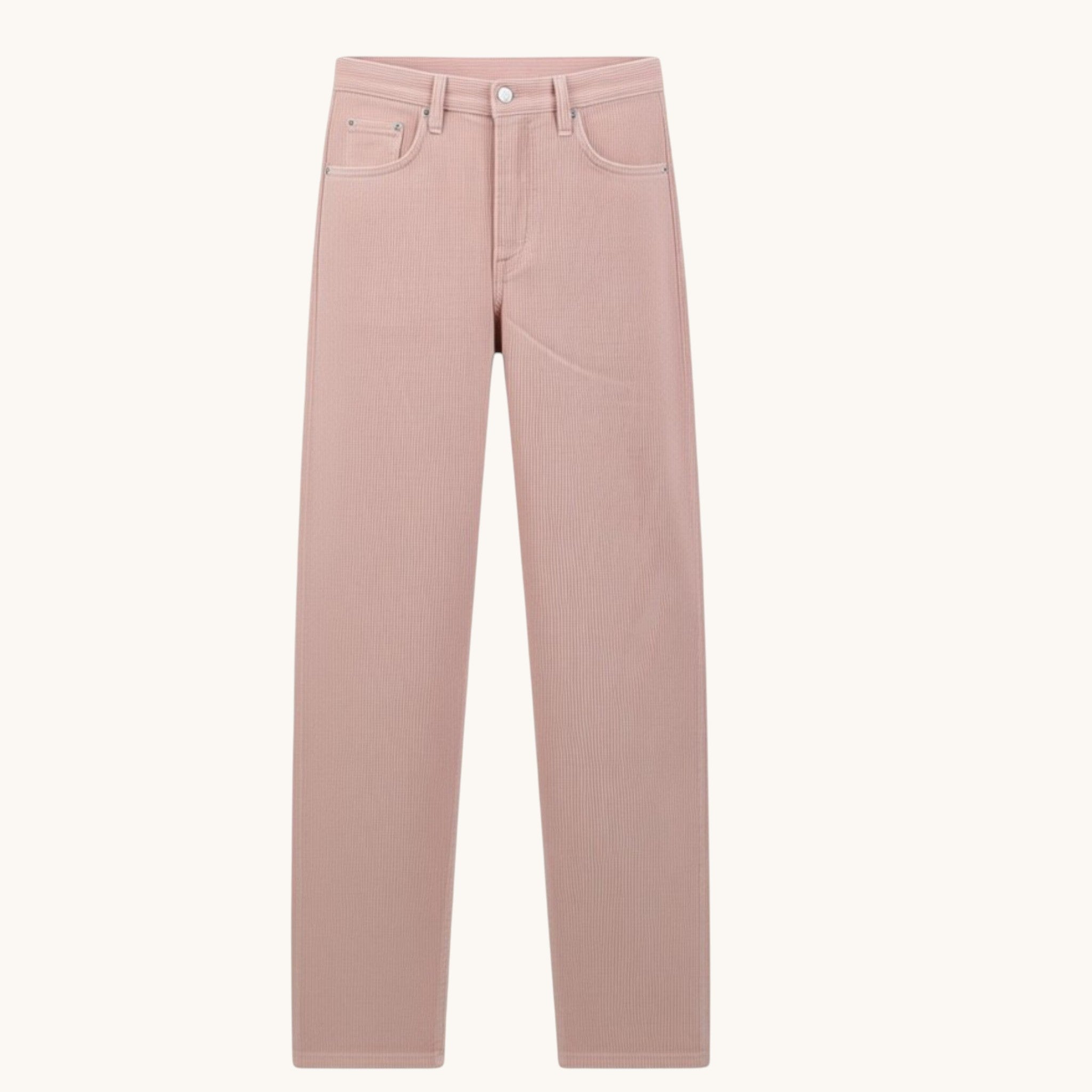 Numero 5 jeans rosa in velluto a coste 100% cotone, vestibilità regolare, modello Stussy 112205.