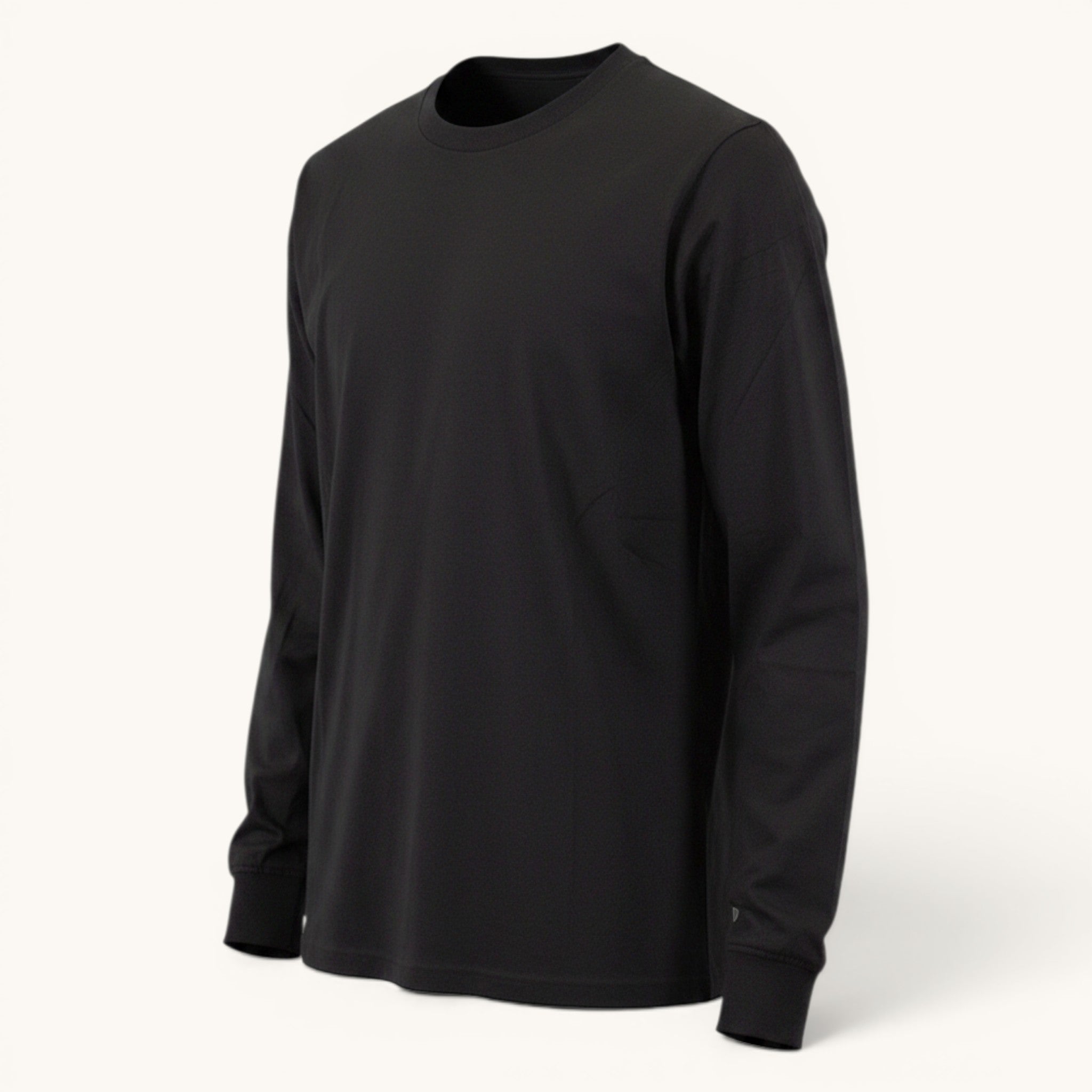 Numero 5 Maglia nera Carhartt WIP a manica lunga in cotone 100% per uomo, vestibilità regolare.