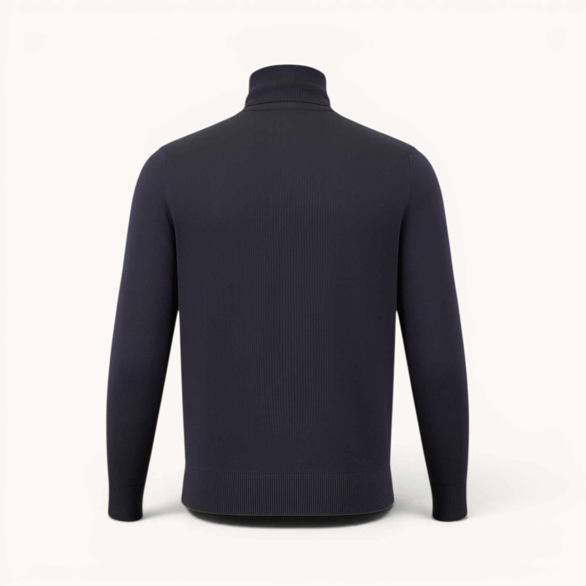 Numero 5 Maglione blu in 100% lana vergine con collo alto e vestibilità regolare per uomo.