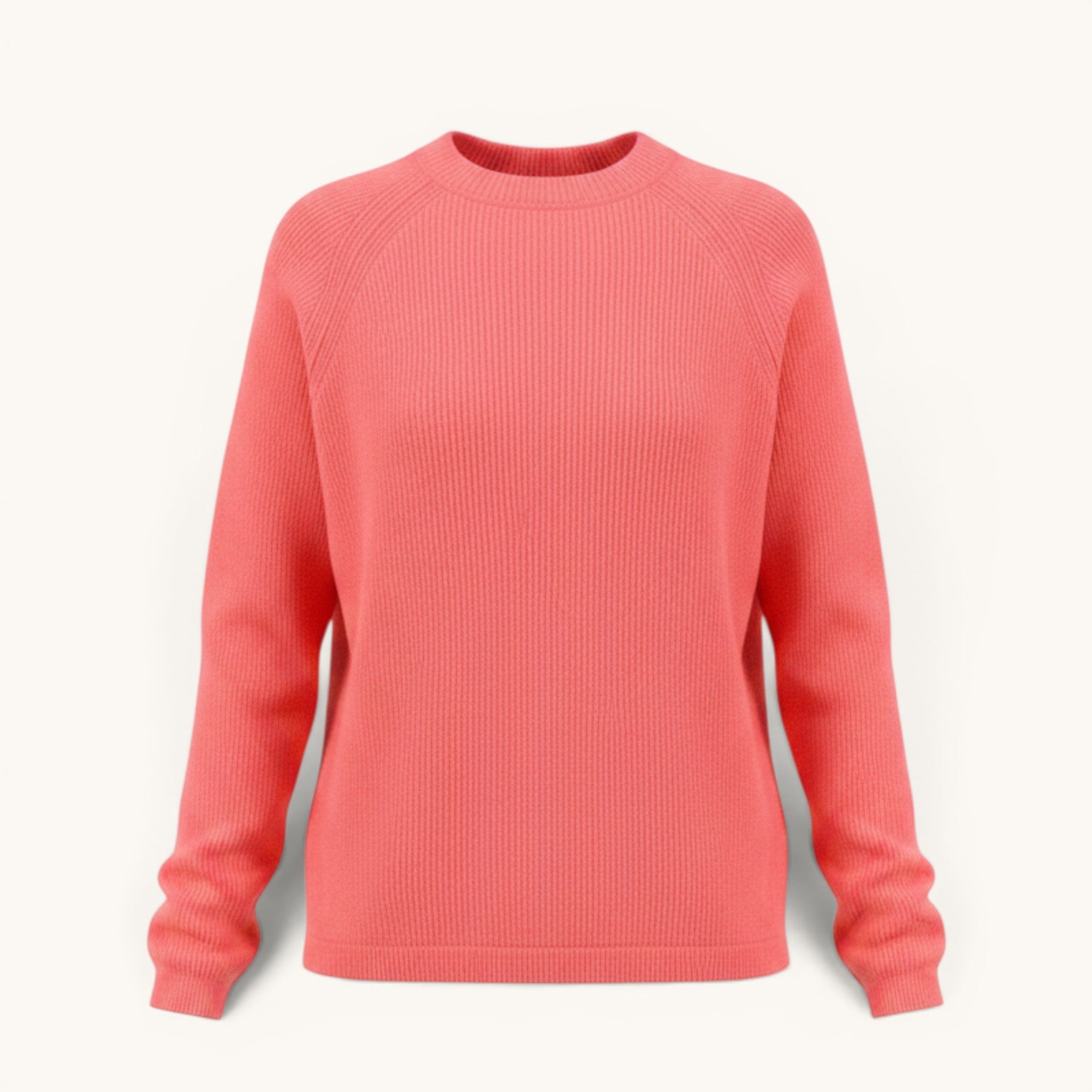 Numero 5 Maglione fuxia in lana e cashmere con girocollo e manica raglan. Vestibilità regular fit.