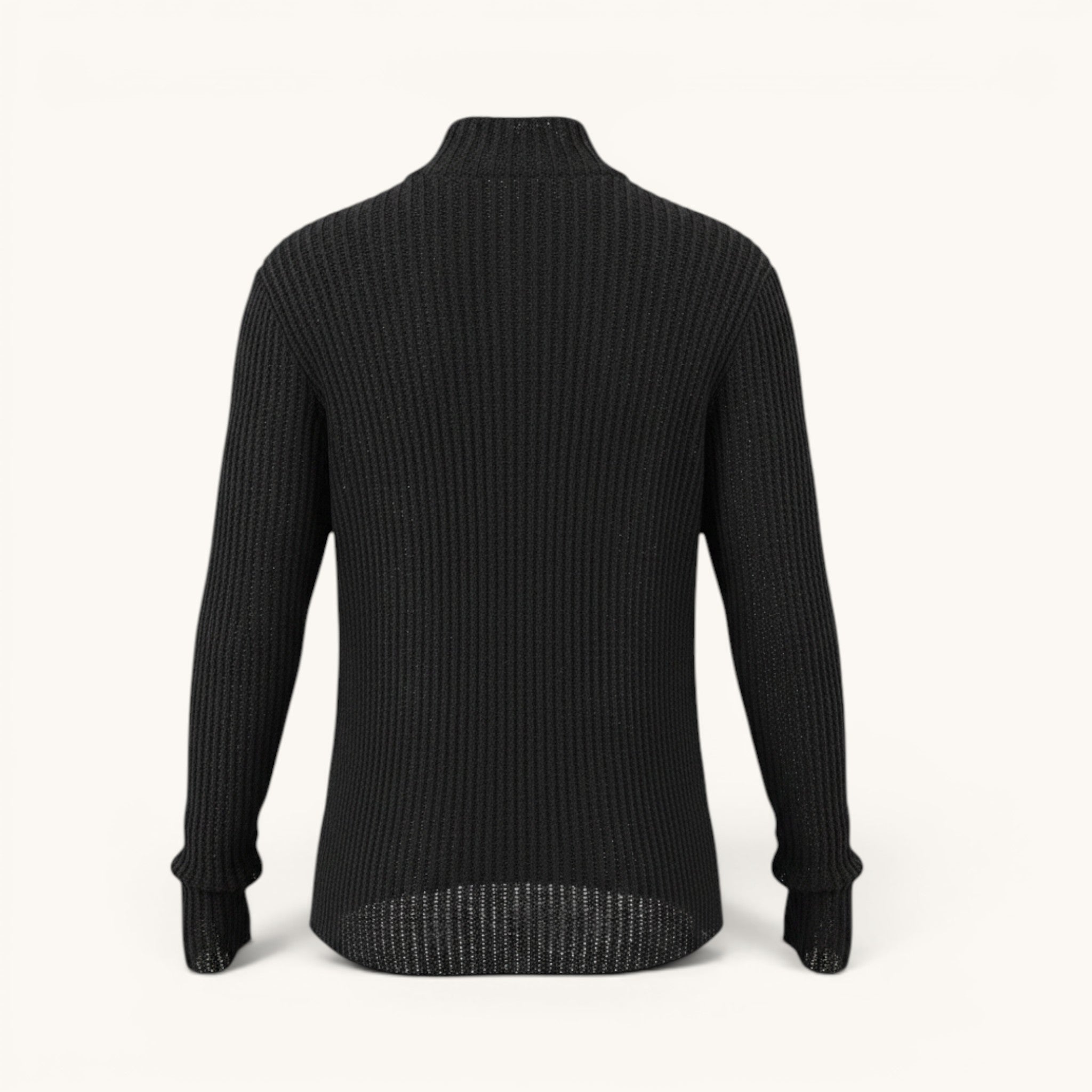 Numero 5 Maglione nero in misto lana e cashmere con lavorazione a coste e vestibilità regular.
