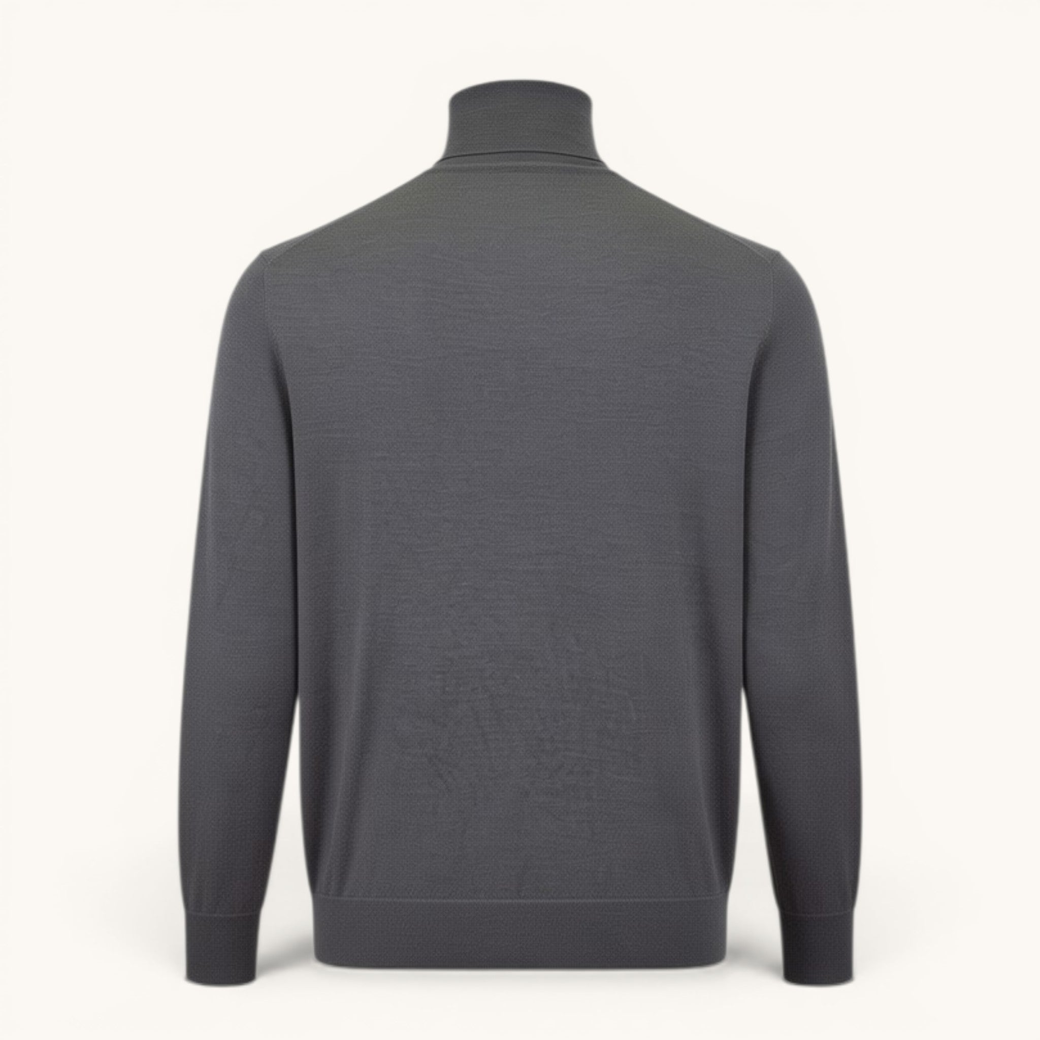Numero 5 Maglione uomo Aspesi grigio in 100% lana vergine, collo alto, vestibilità regolare.