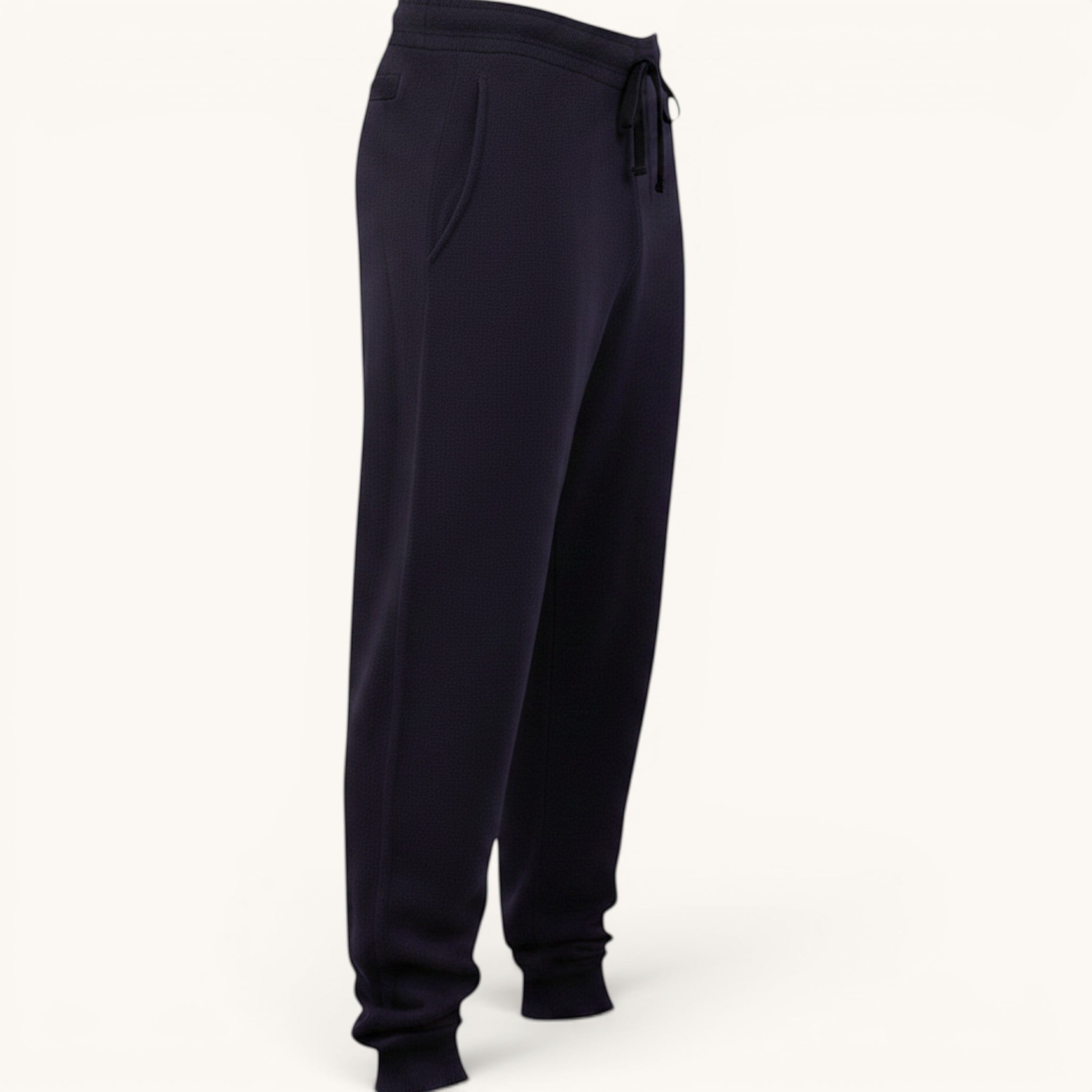 Numero 5 Uomo blu pantaloni eleganti in lana con coulisse e vestibilità regolare