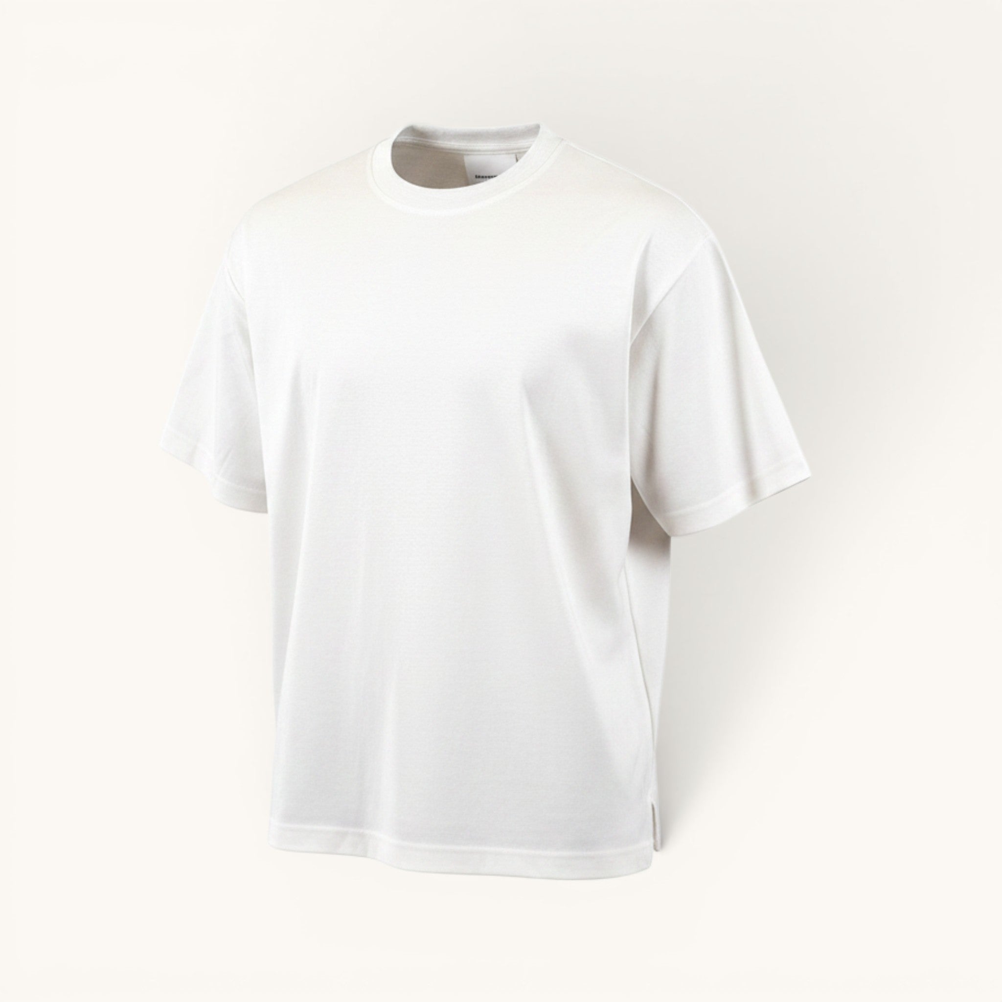 Numero 5 T-shirt bianca da uomo in cotone, girocollo, vestibilità regular, design minimal, ideale per l'estate.