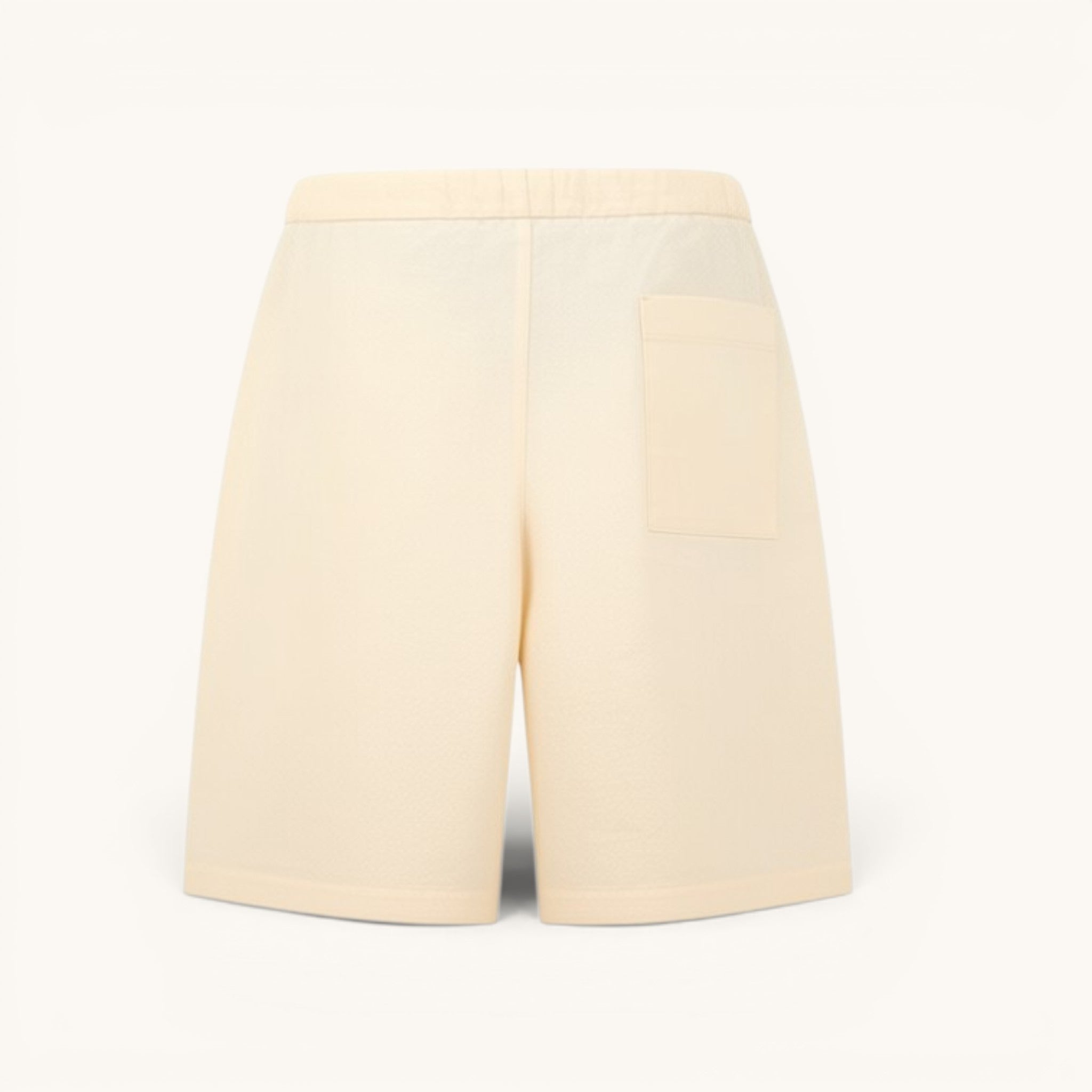 Numero 5 men's regular fit white linen-cotton blend shorts with back pocket, ideal for summer leisure.