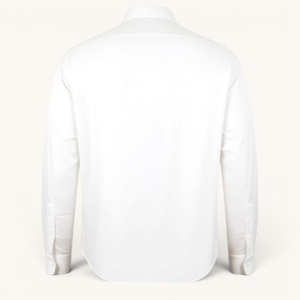 Numero 5 white padded polyamide shirt. Aspesi ICONICO long sleeve button-up.