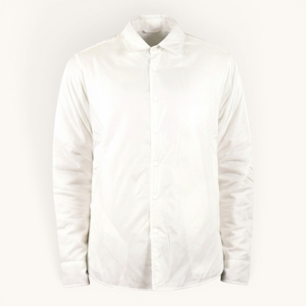 Numero 5 white padded polyamide shirt with button closure and classic collar.