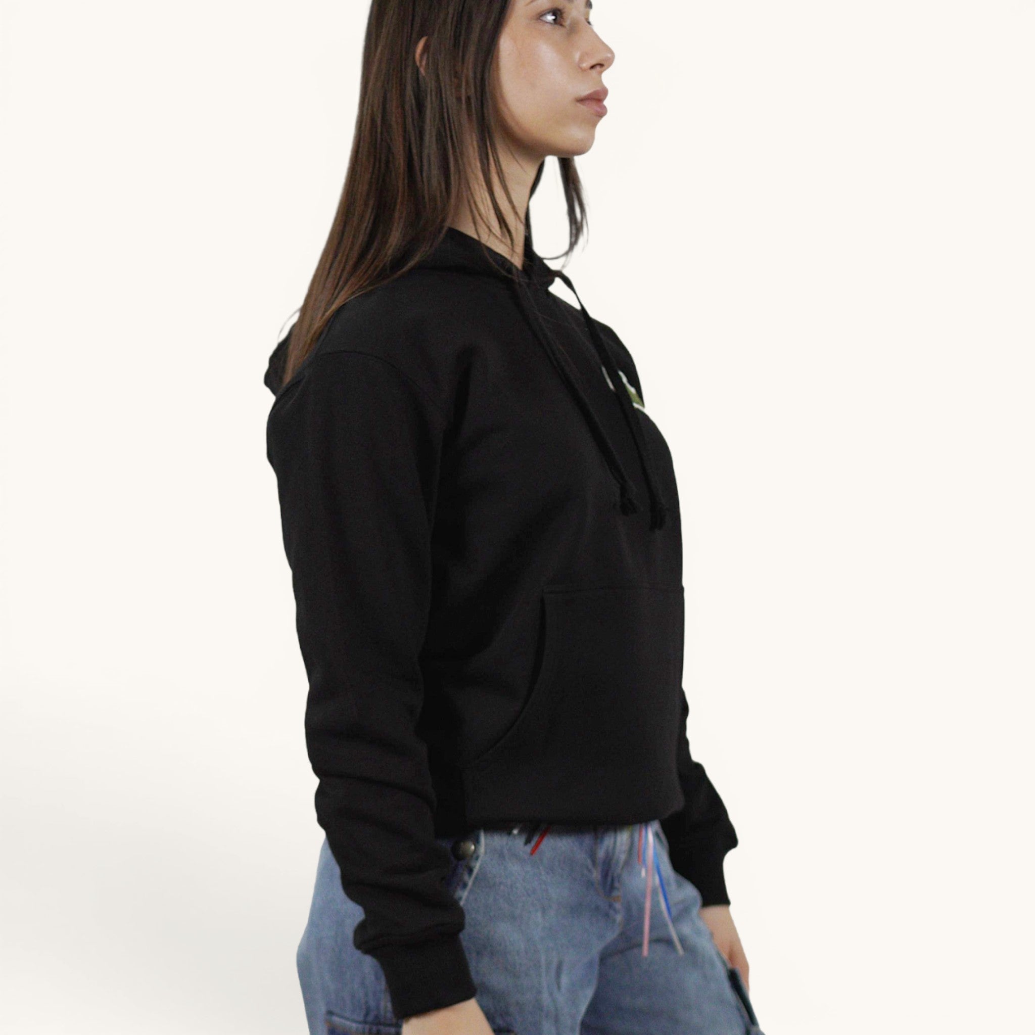 Felpa nera con cappuccio Lacoste FL-T004-0511/0511