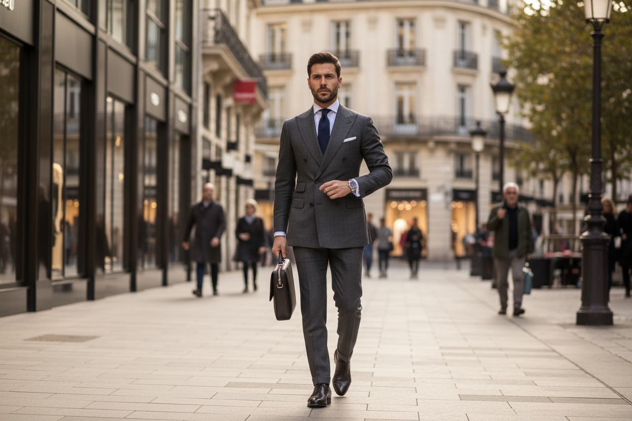 elegant man in tge street