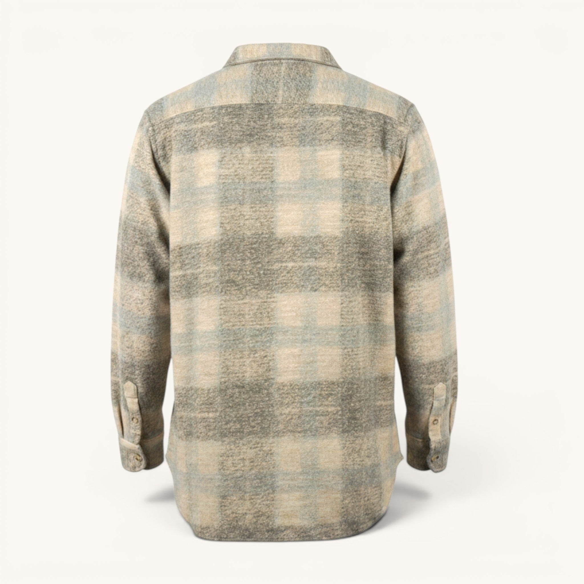Numero 5 Camicia grigia a quadri da uomo in misto lana, vestibilità regolare, stile casual.