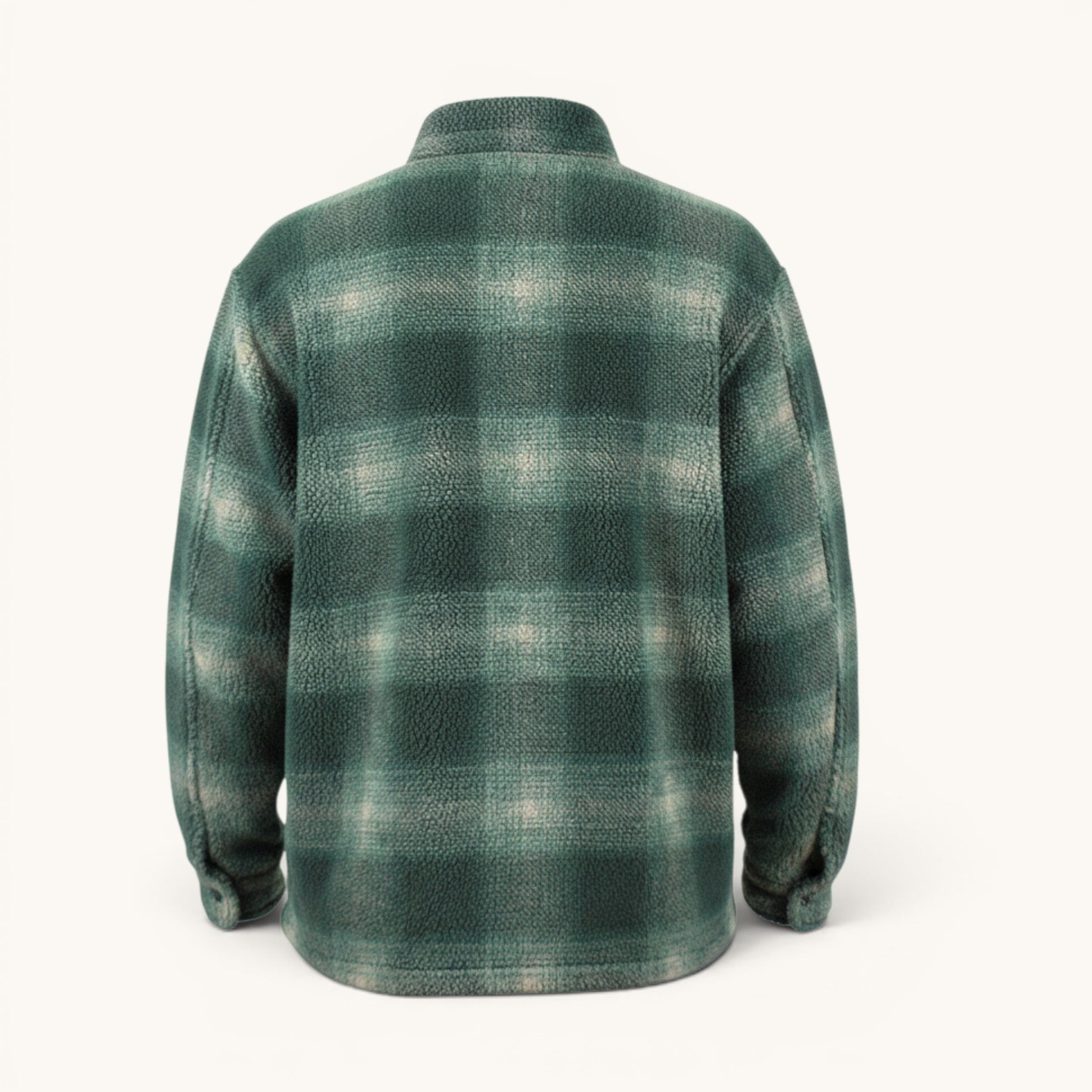Numero 5 Camicia verde Stussy in pile con motivo a quadri, vestibilità comoda, 100% poliestere.