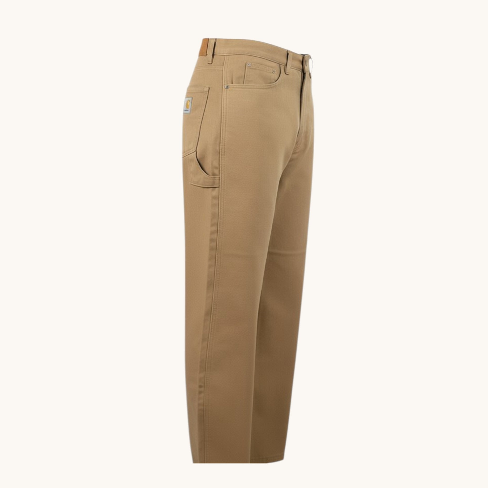 Numero 5 beige cotton Carhartt WIP men's trousers with regular fit and classic cut.