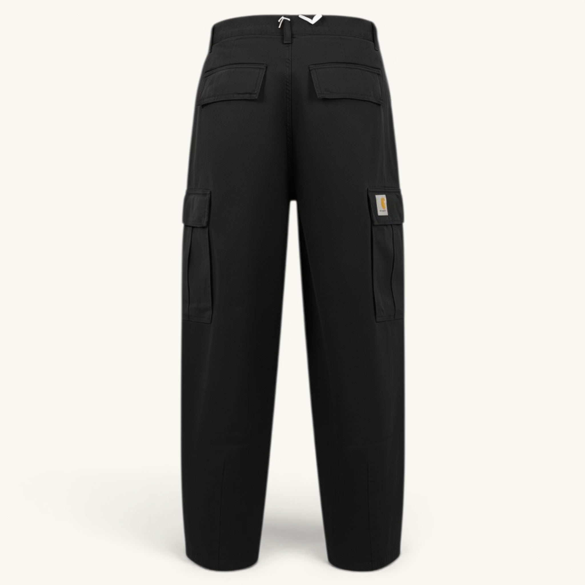 Numero 5 Pantalone nero Carhartt WIP 113727 in 100% cotone con vestibilità regolare e tasche cargo.