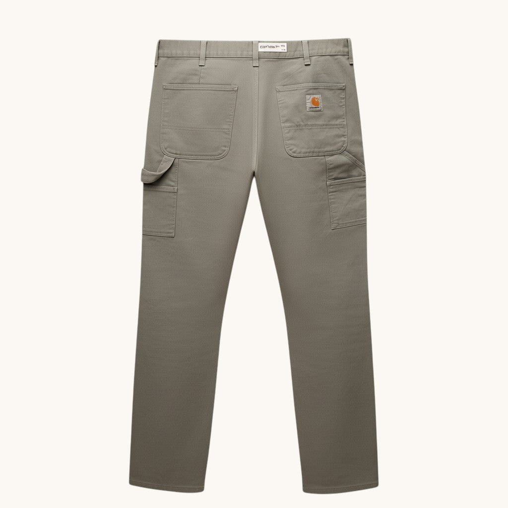 Numero 5 Pantaloni da uomo Carhartt WIP grigi in cotone, vestibilità regolare, stile urbano casual.