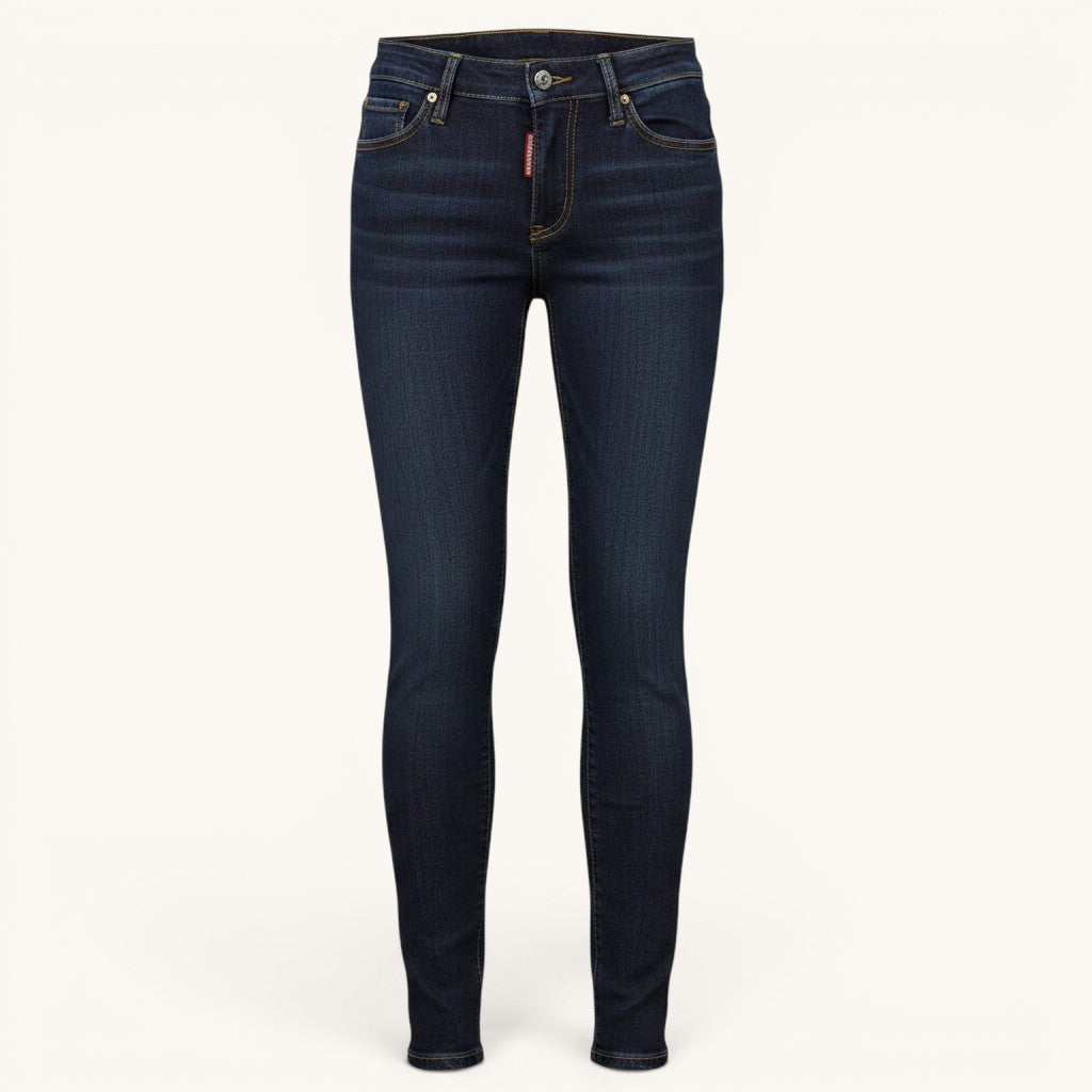 Numero 5 women's dark blue skinny jeans made of cotton and elastane with a regular fit and iconic pocket detail.