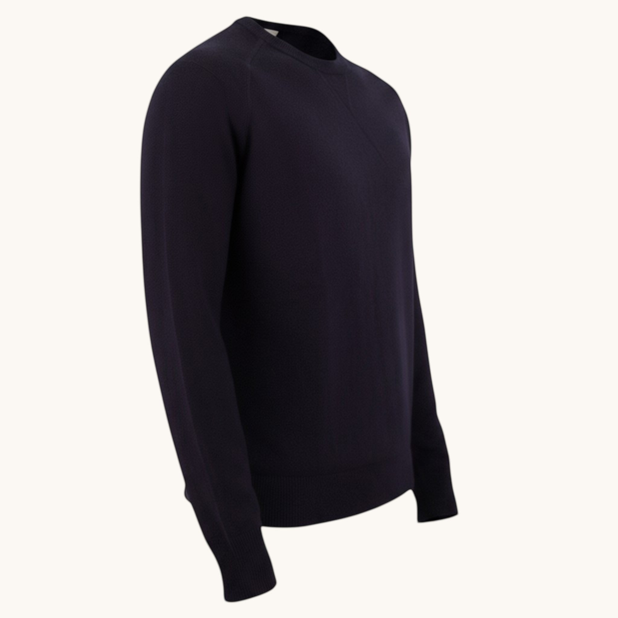 Numero 5 men's dark blue 100% wool crewneck sweater with a regular fit and minimal design.
