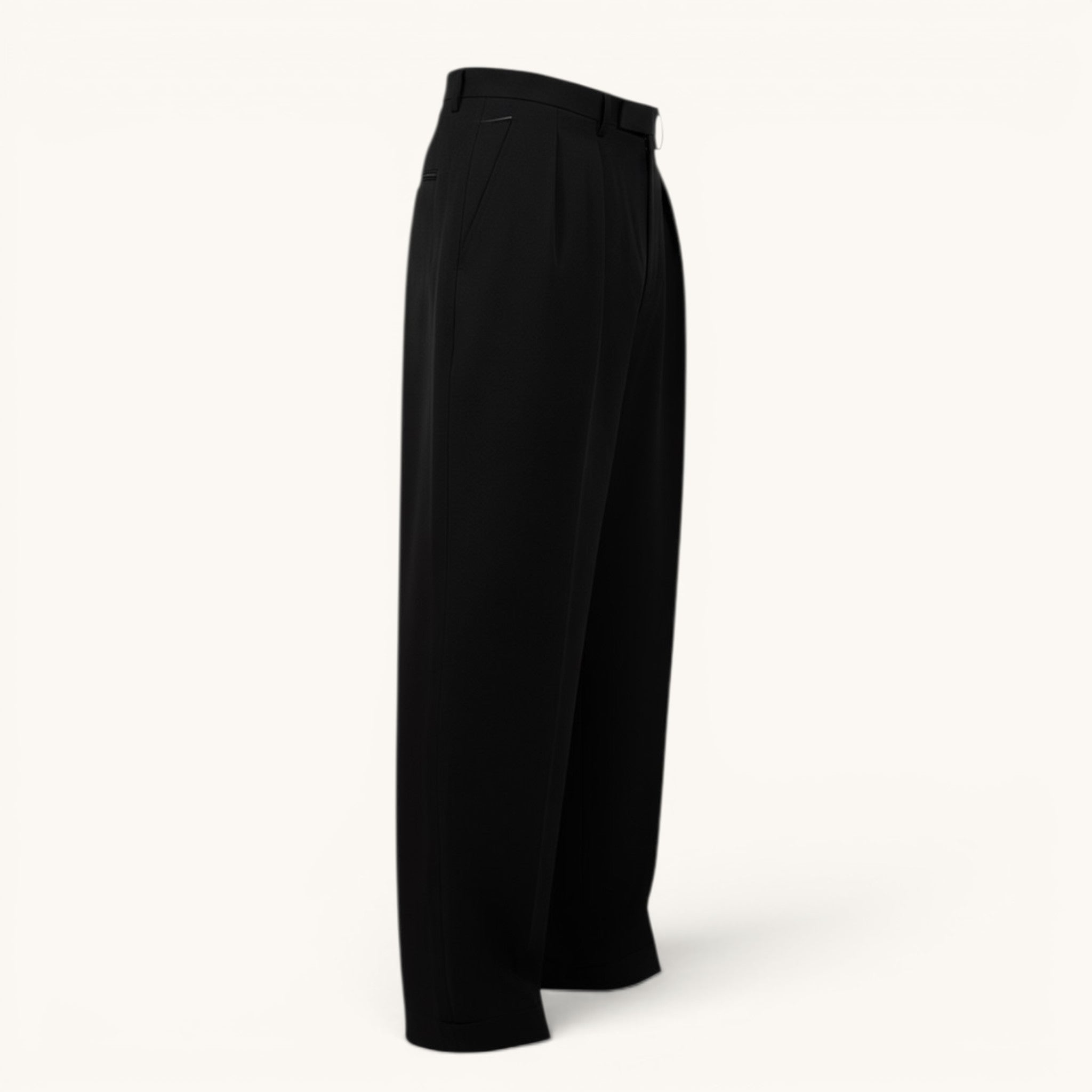 Numero 5 Dries Van Noten black wool-blend regular fit trousers with essential line detail.