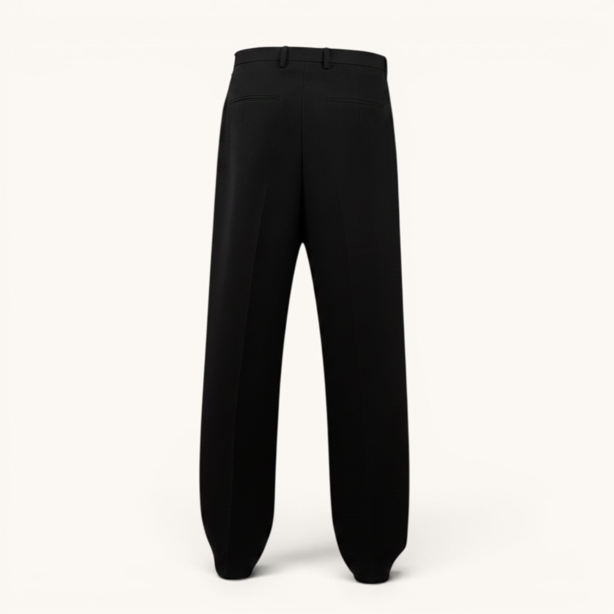Numero 5 Dries Van Noten pantaloni neri in poliestere e lana, vestibilità regular, linea essenziale, uomo.