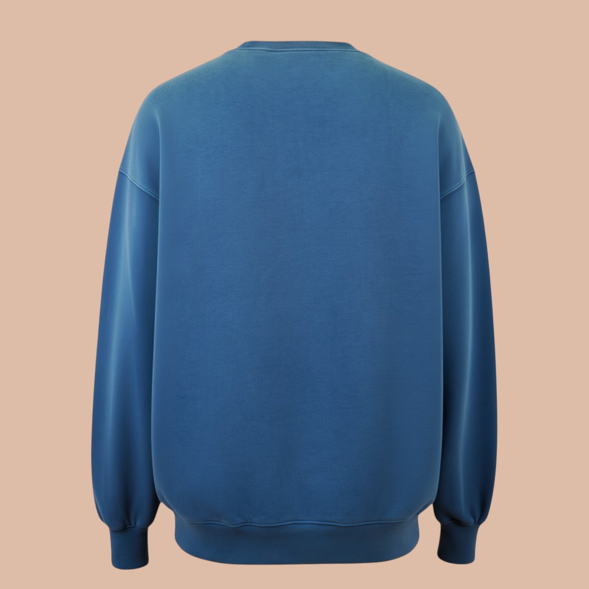 Numero 5 Felpa girocollo azzurra in cotone 100% da uomo, vestibilità regolare, design semplice e morbido.