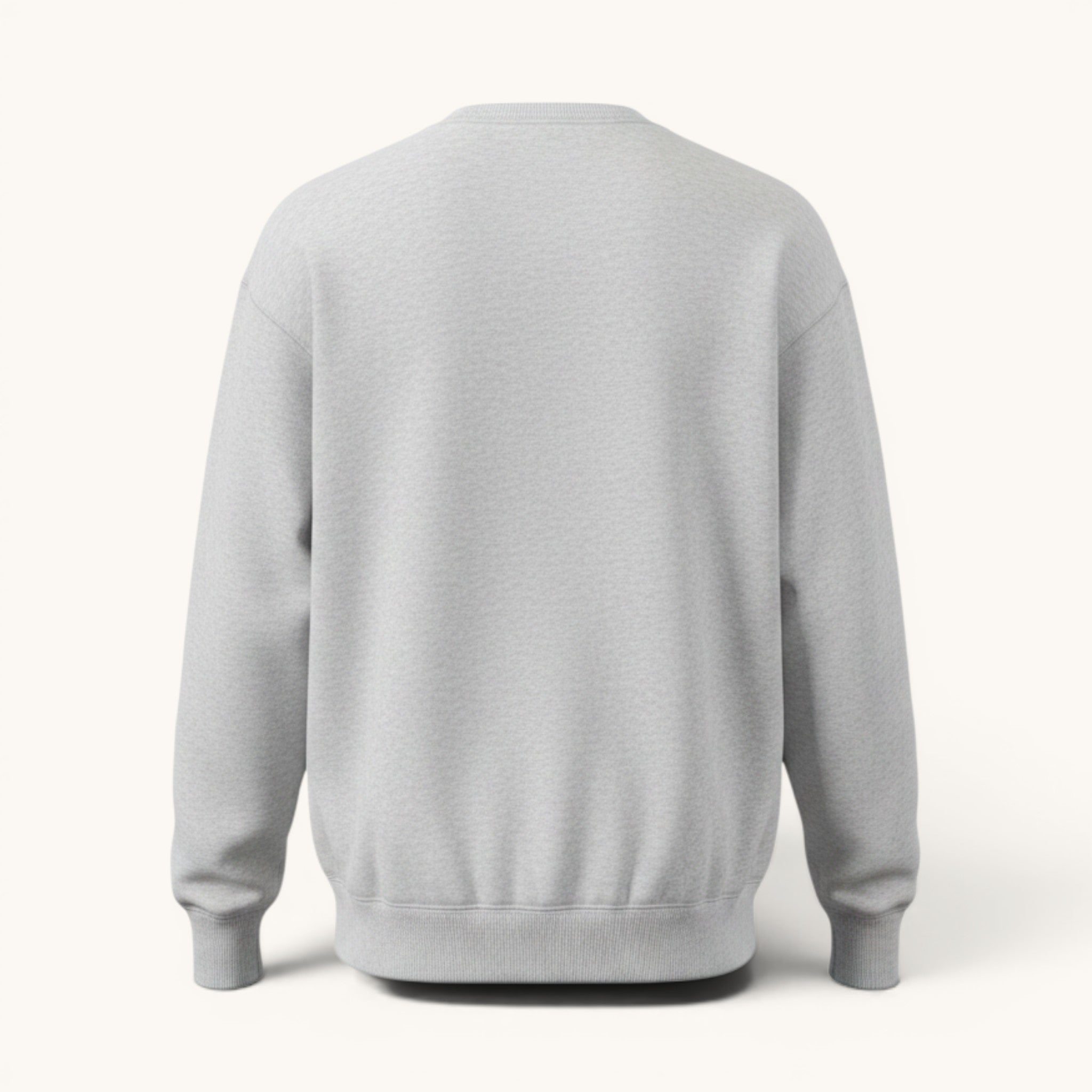 Numero 5 Felpa girocollo grigio chiaro da uomo in cotone e poliestere, vestibilità regolare, ideale per l'inverno.