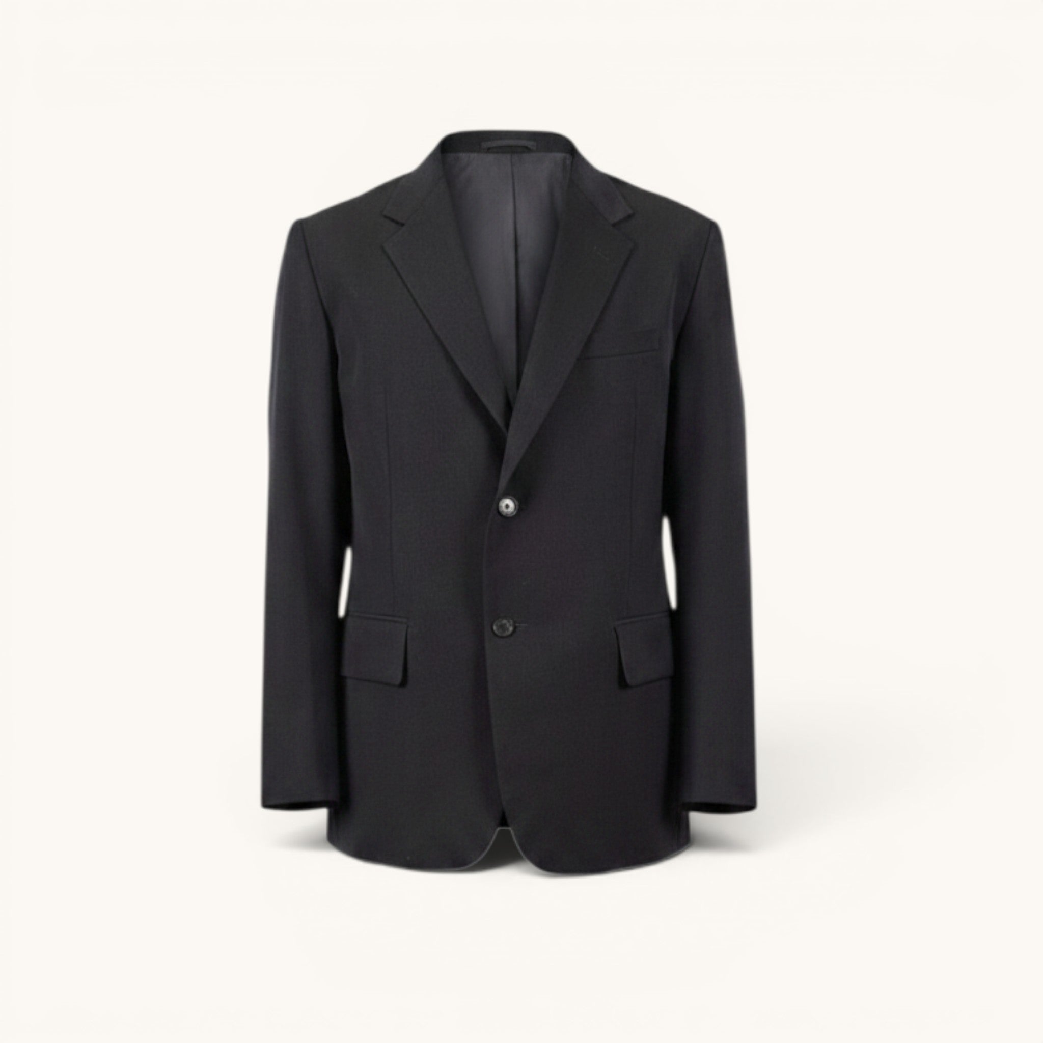 Numero 5 Giacca nera Auralee da uomo in lana con vestibilità regolare e design contemporaneo.