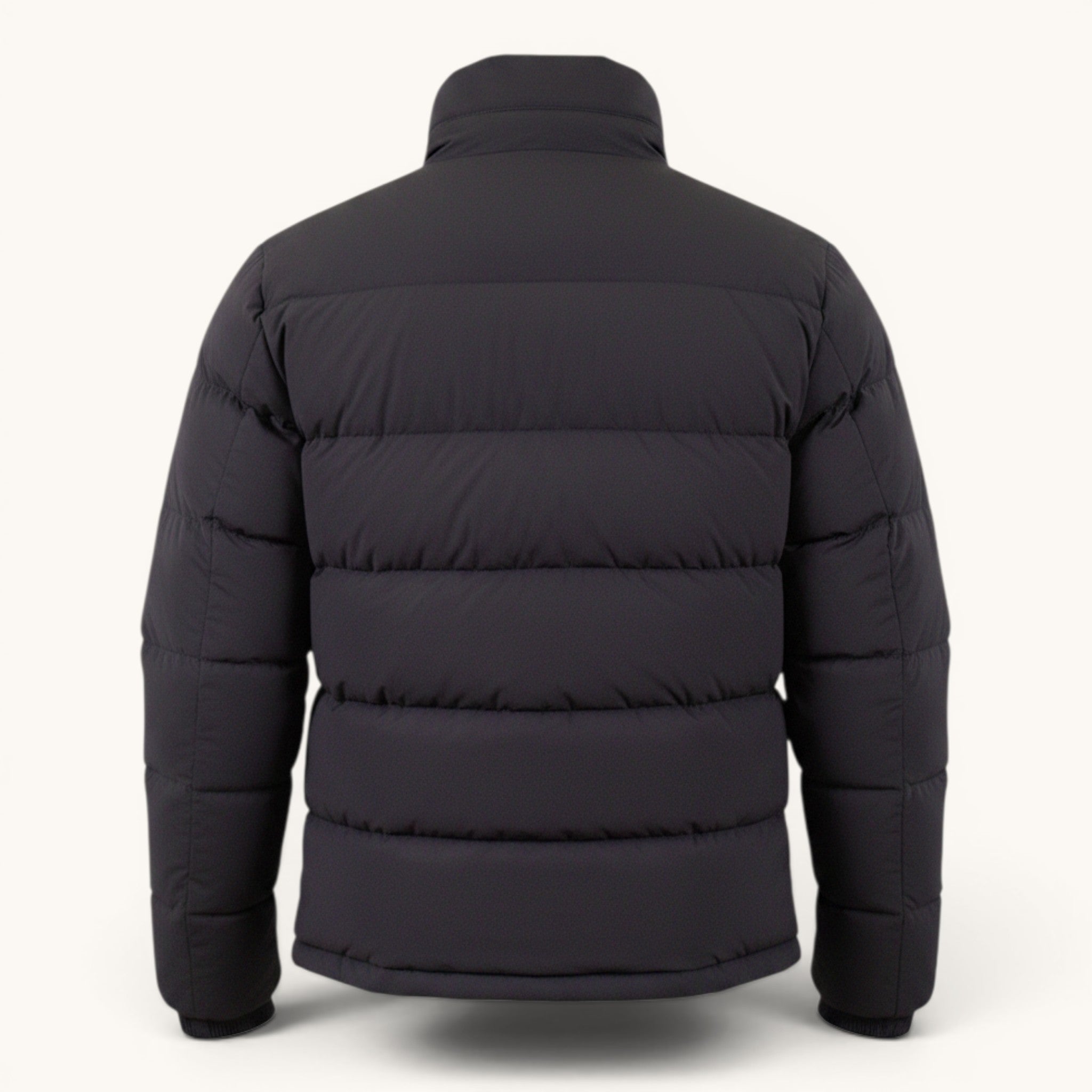 Numero 5 Giubbotto blu in nylon da uomo, imbottito, con colletto alto e vestibilità regolare.