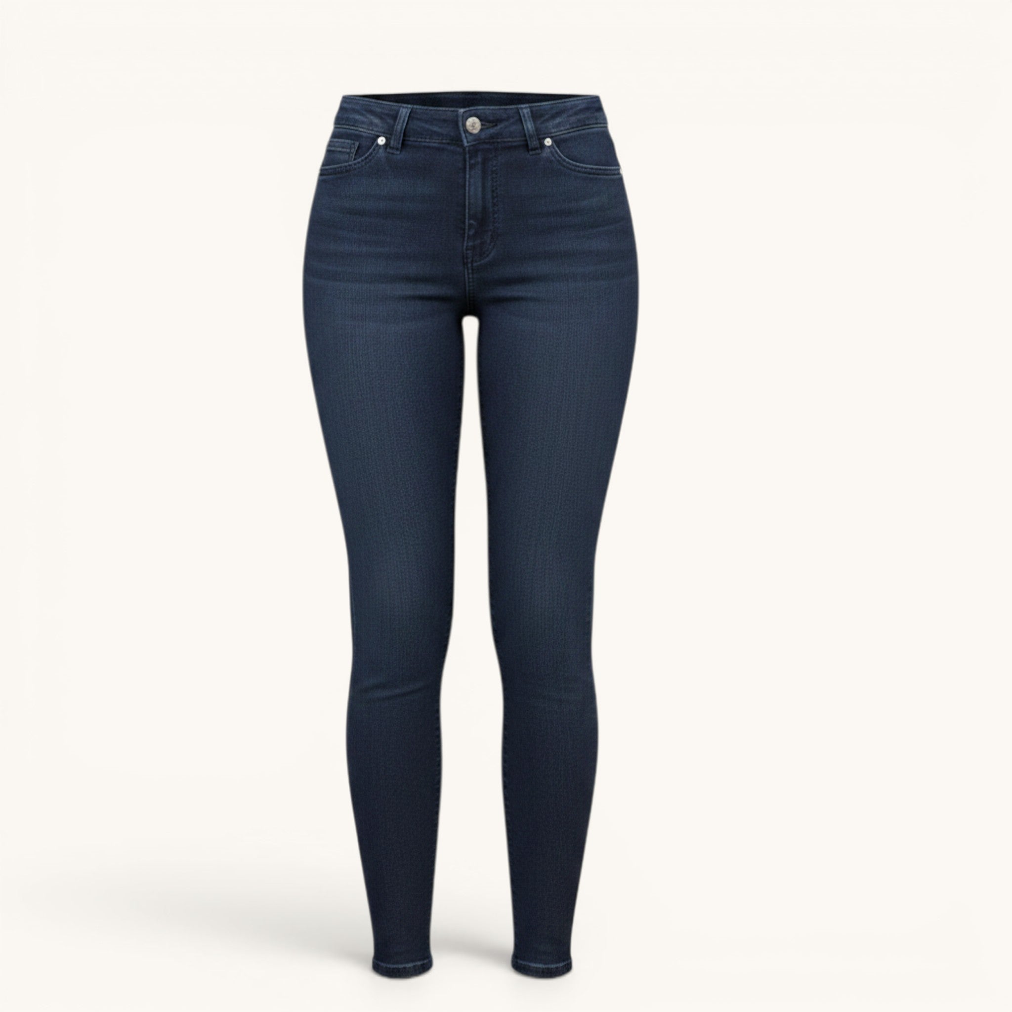 Numero 5 Jeans skinny blu in cotone elasticizzato da donna con tasche e vestibilità regular fit.