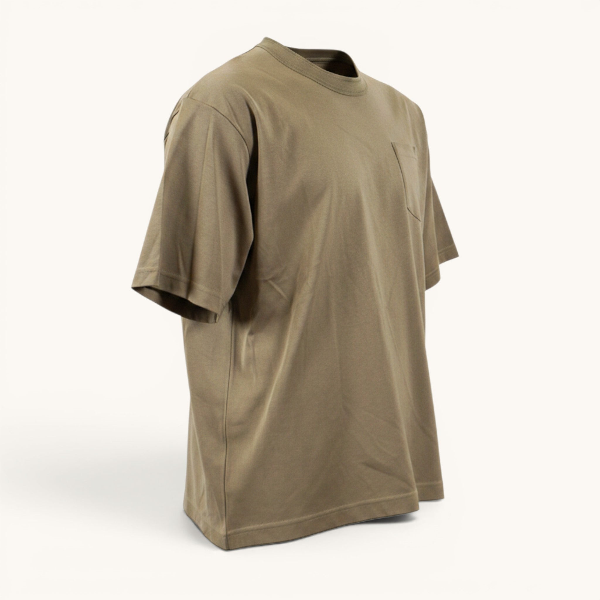 Numero 5 uomo t-shirt verde in cotone con vestibilità regular e taschino sul petto