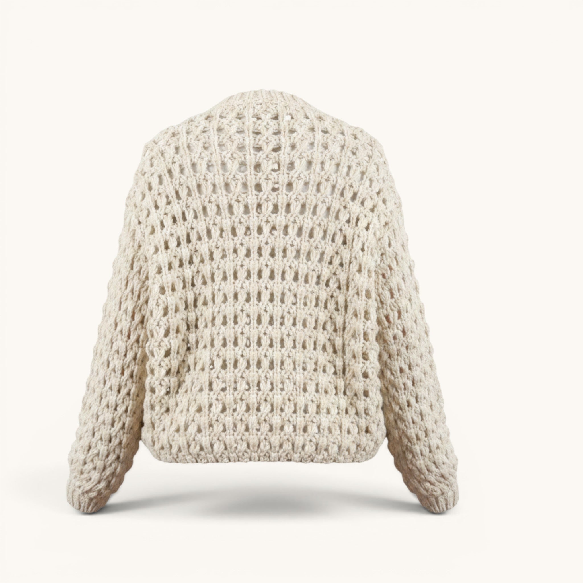 Numero 5 maglione bianco in acrilico e poliestere con lavorazione a maglia intrecciata e vestibilità regular fit.