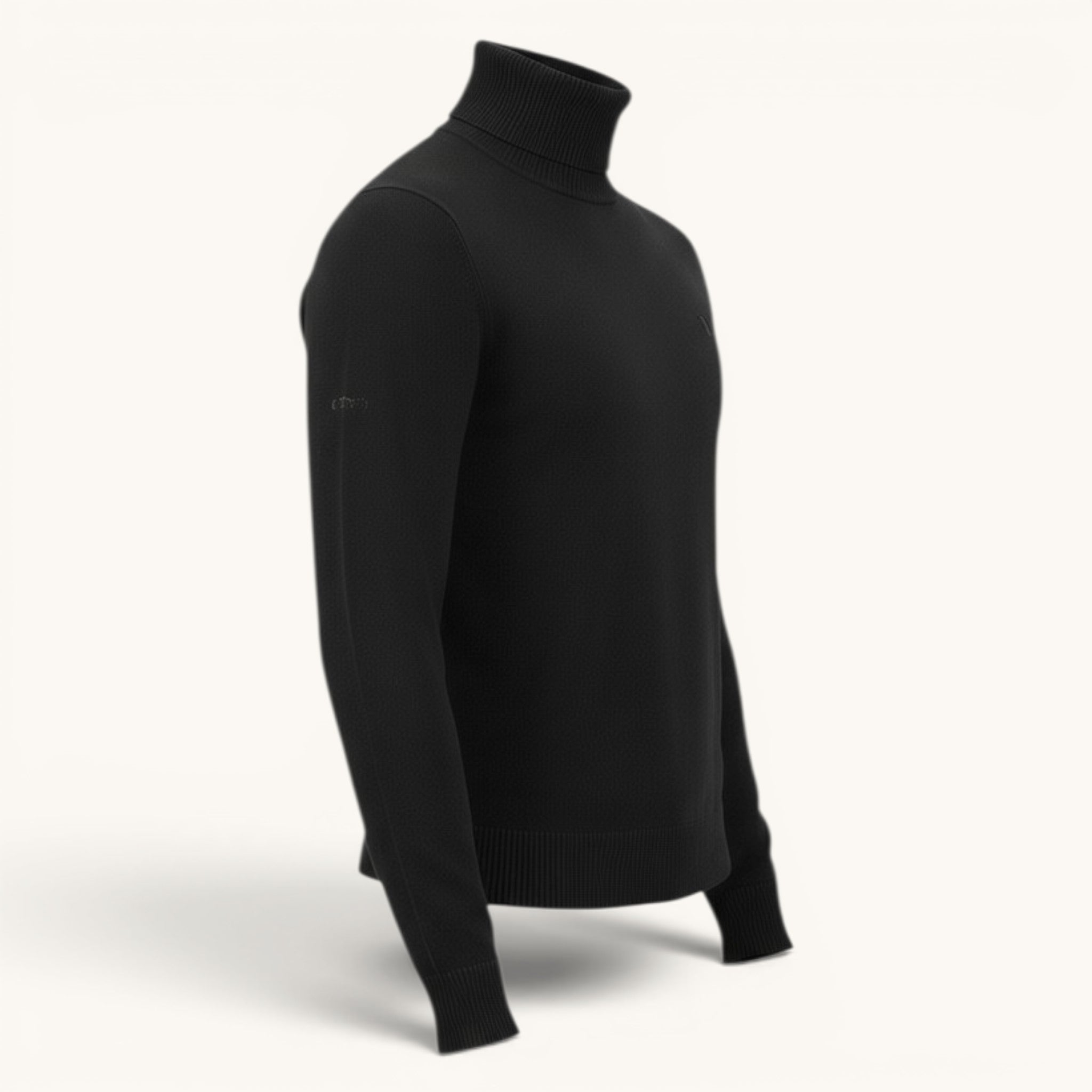 Numero 5 Maglione collo alto nero Aspesi in 100% lana vergine, design pulito e moderno, vestibilità regolare.