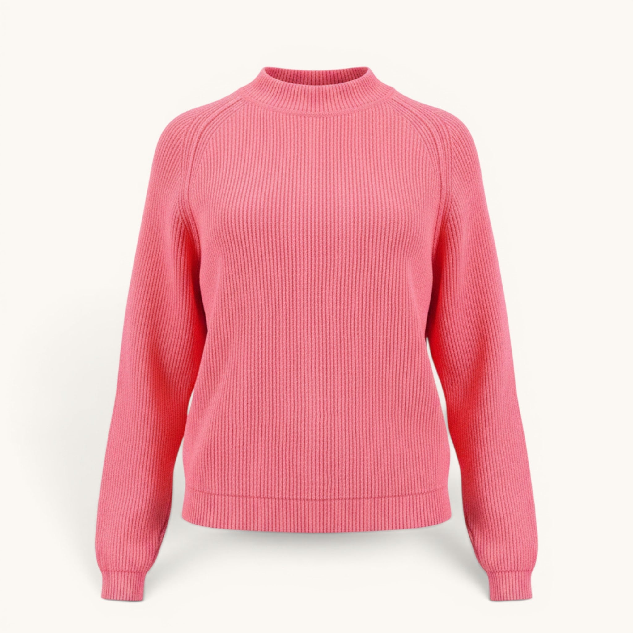 Numero 5 Maglione fuxia in misto lana e cashmere con girocollo e manica raglan. Vestibilità regular fit.