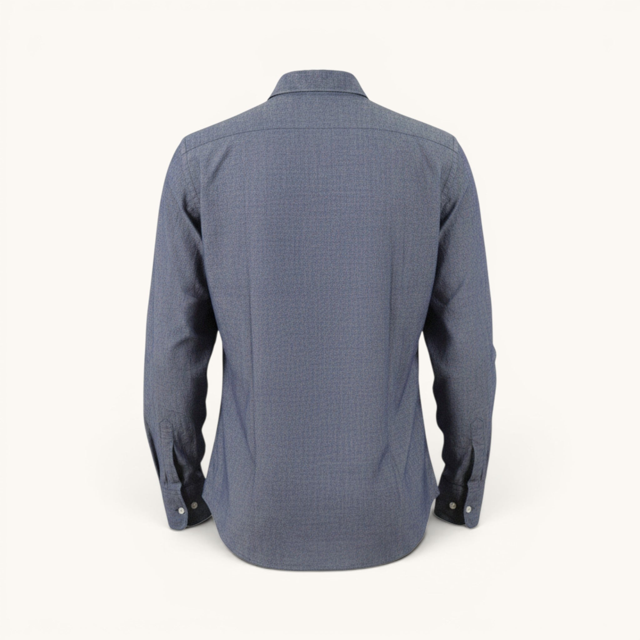 Numero 5 MANCA TUTTO men's blue chambray long-sleeve button-up shirt