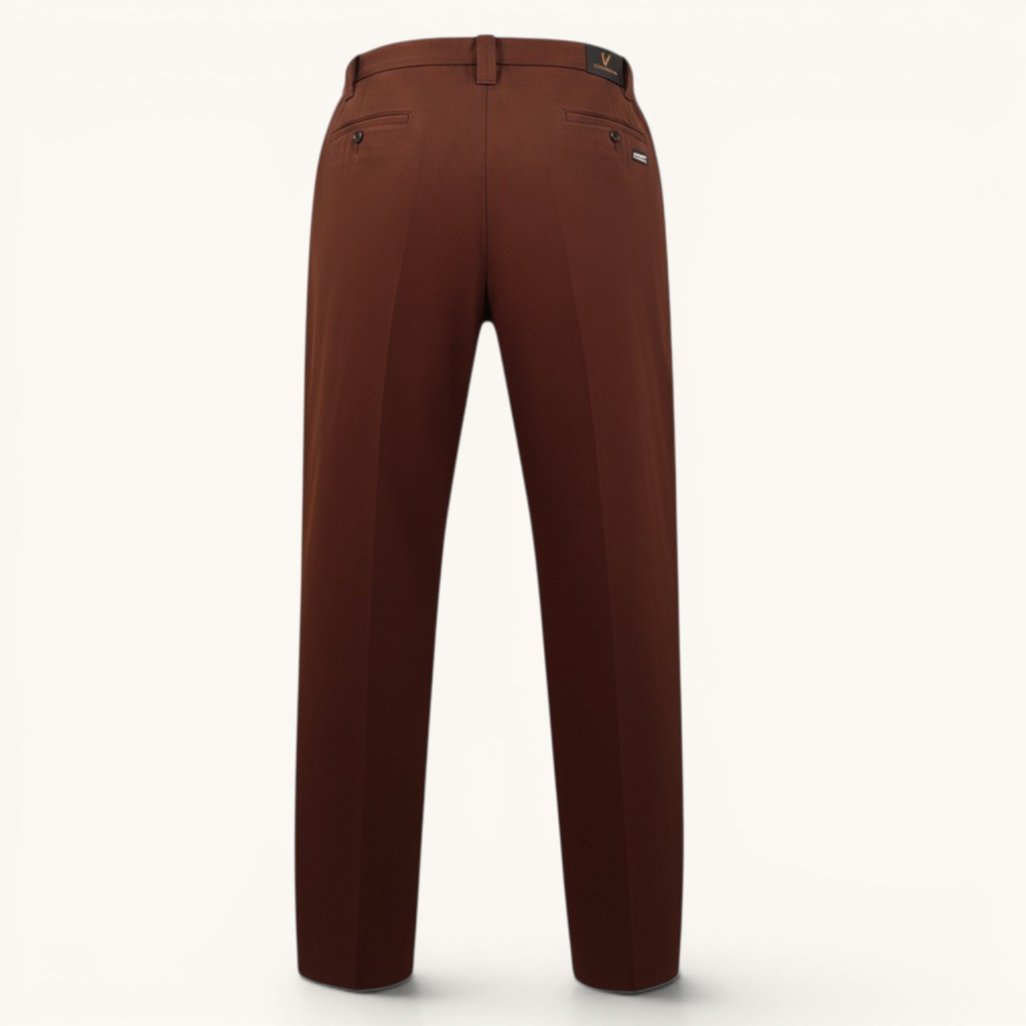 Numero 5 Uomo marrone cotone e lino pantaloni con vestibilità regolare e design minimal.