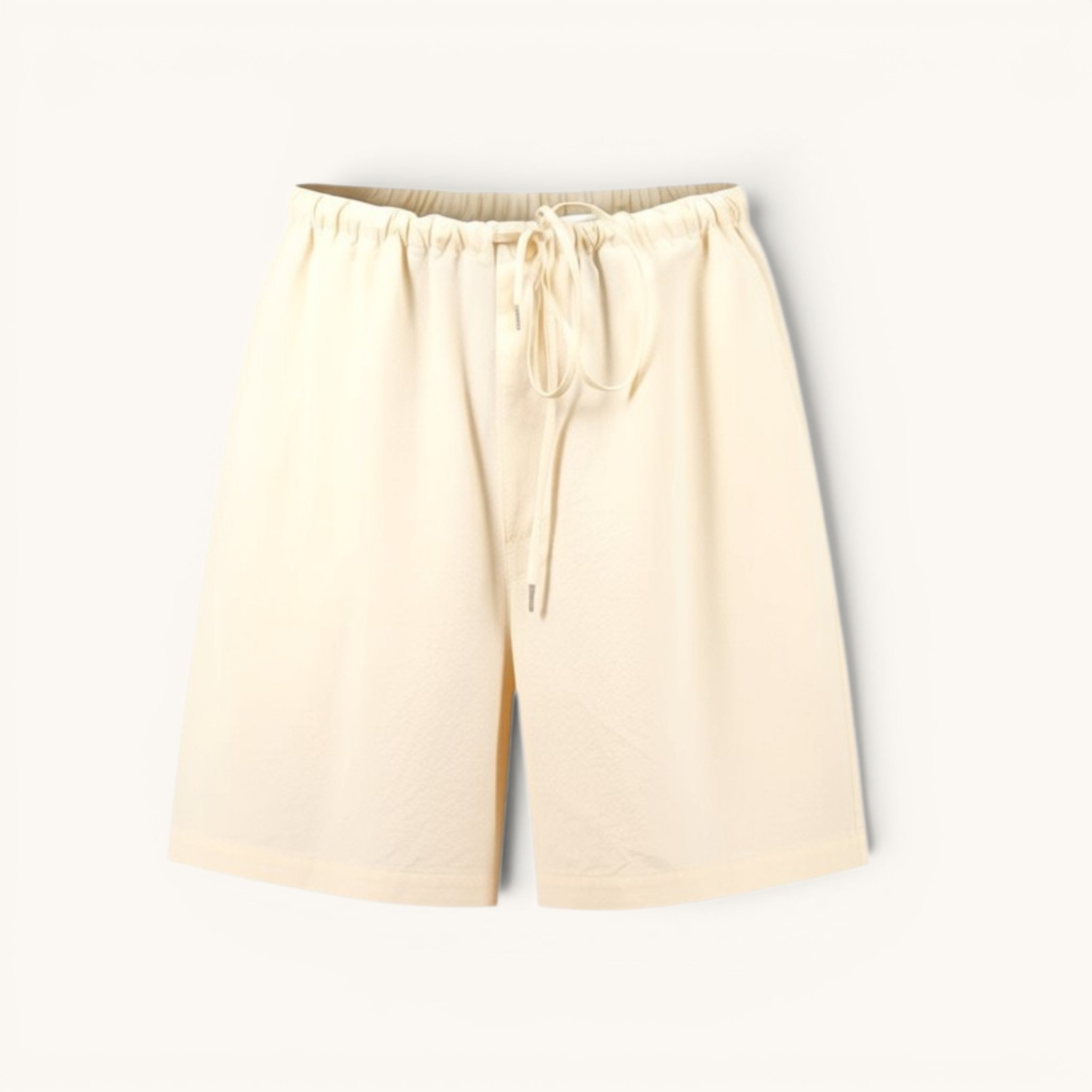 Numero 5 men's off-white linen-cotton blend casual shorts with drawstring waist